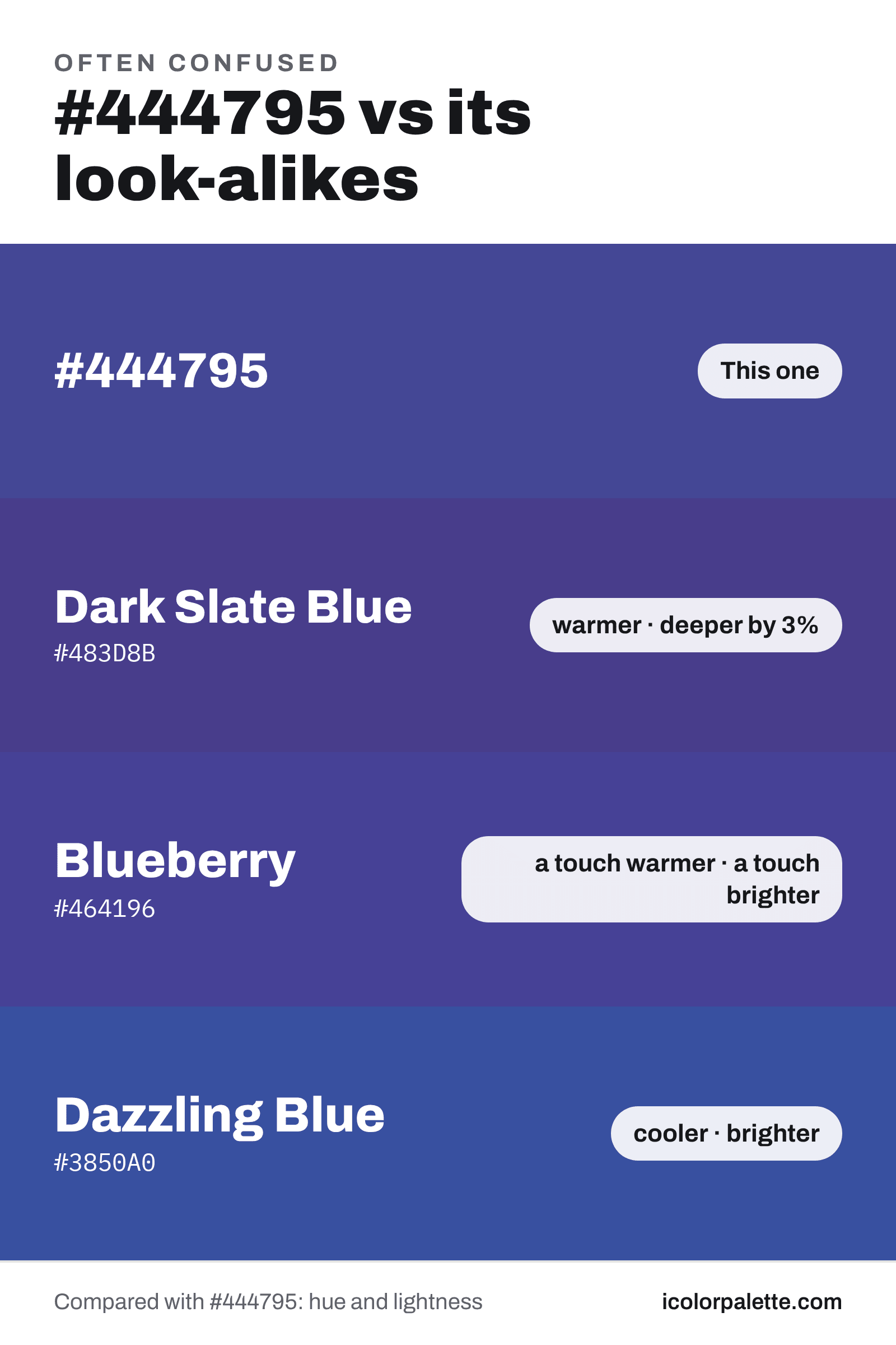 444795 Hex Code (Galaxy Express Shade) — RGB, CMYK & HSL Color