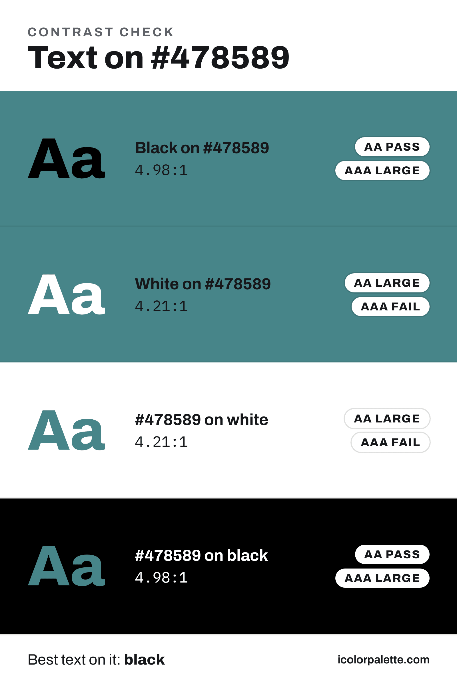 478589 Hex Code (Sea Caller Shade) — RGB, CMYK & HSL Color Values