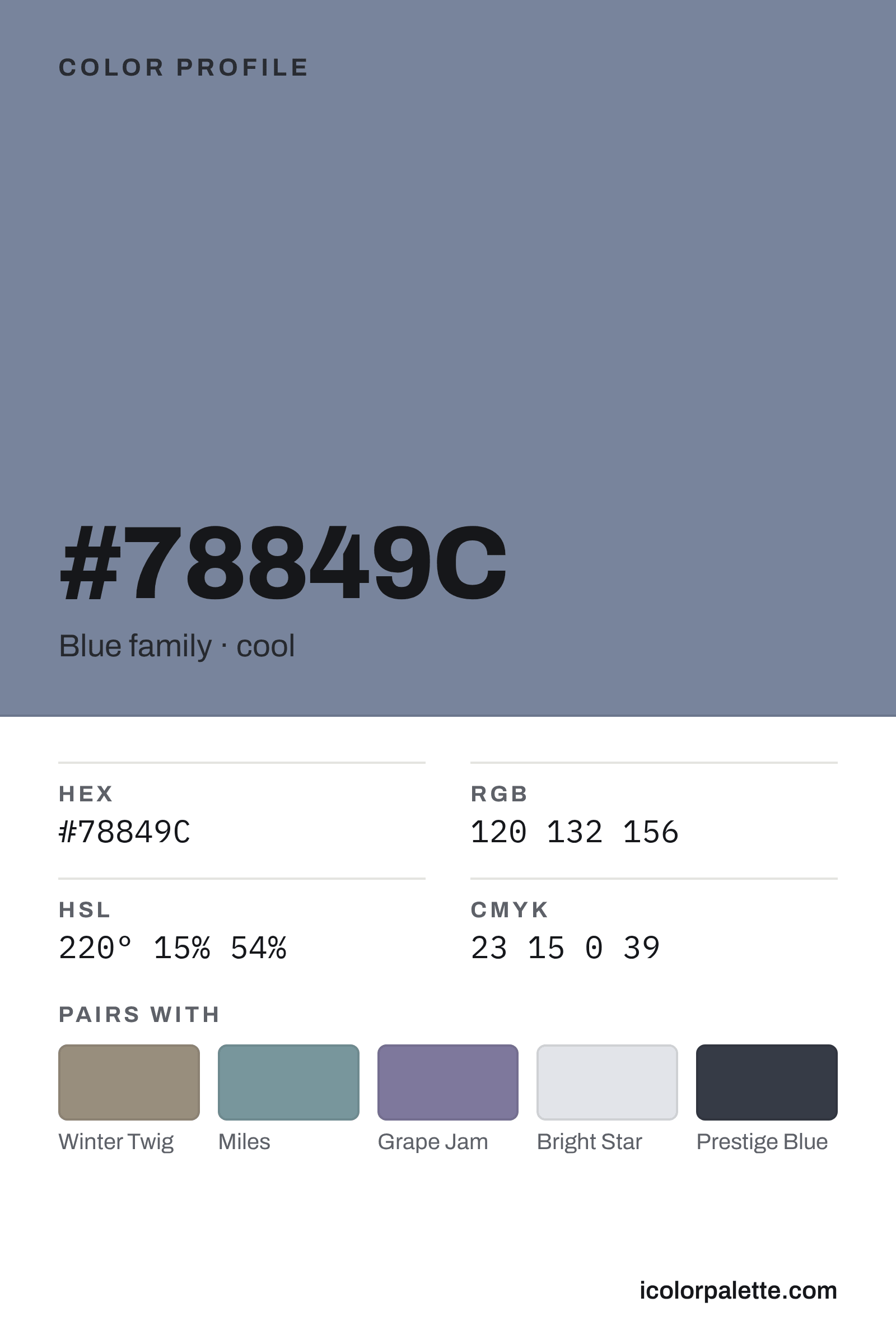 PANTONE CMYK Uncoated　色見本 78849C Hex Code (Tempest Shade) — RGB, CMYK & HSL Color Values