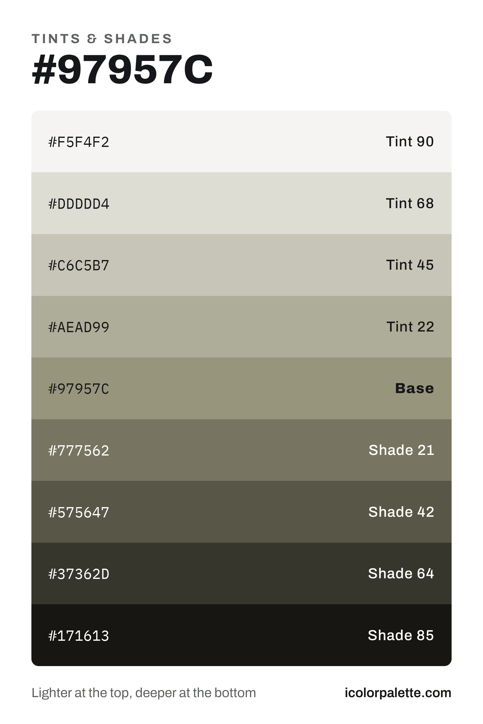 97957C Hex Code (Canyon Falls Shade) — RGB, CMYK & HSL Color