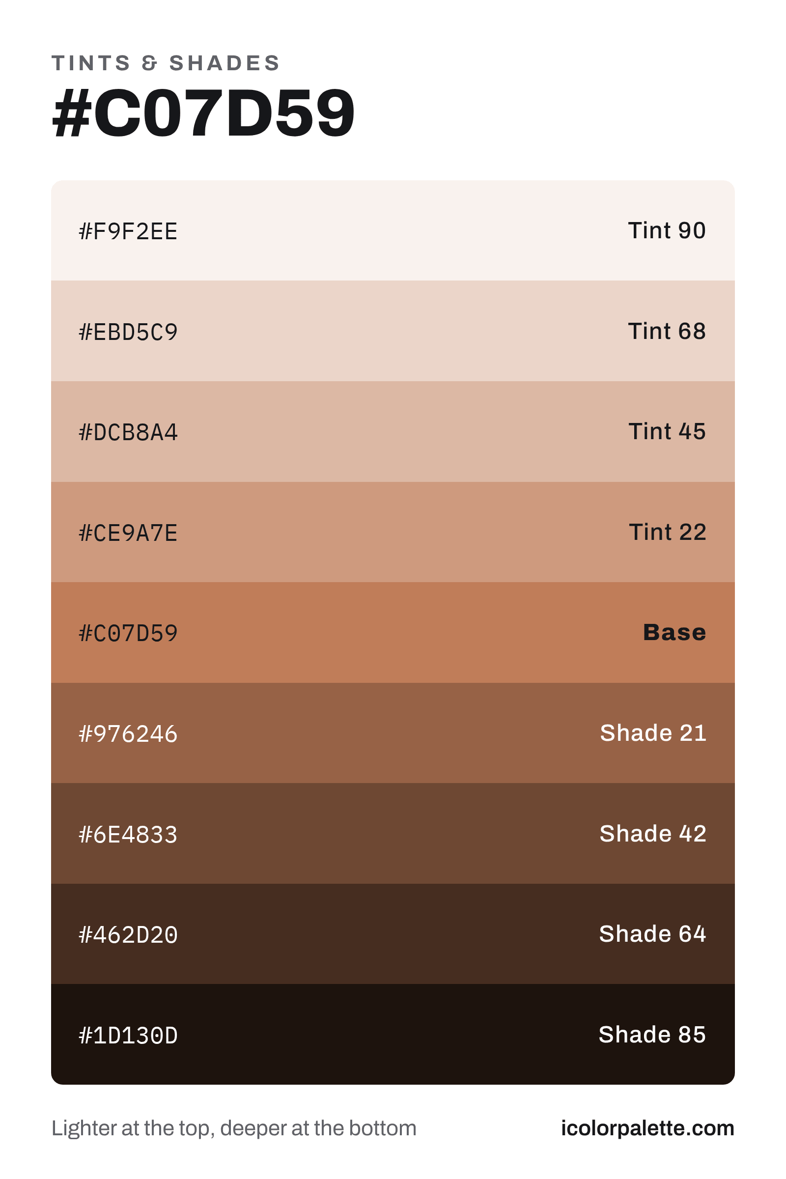 C07D59 Hex Code (Brown Clay Shade) — RGB, CMYK & HSL Color Values