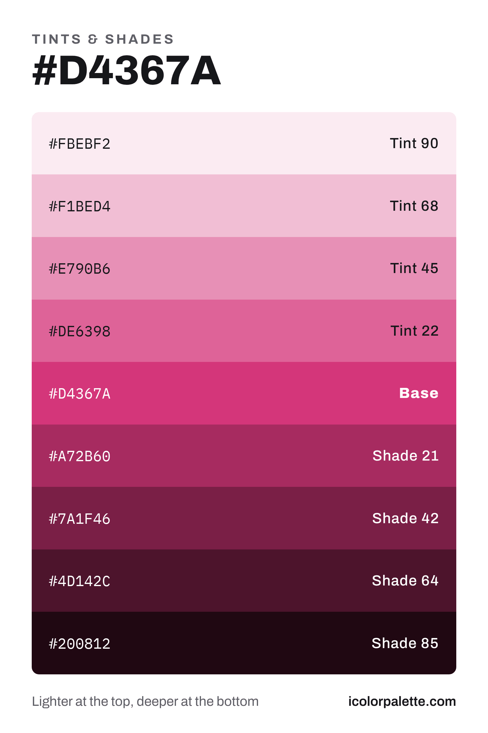 D4367A Hex Code (Fuchsia Purple Shade) — RGB, CMYK & HSL Color