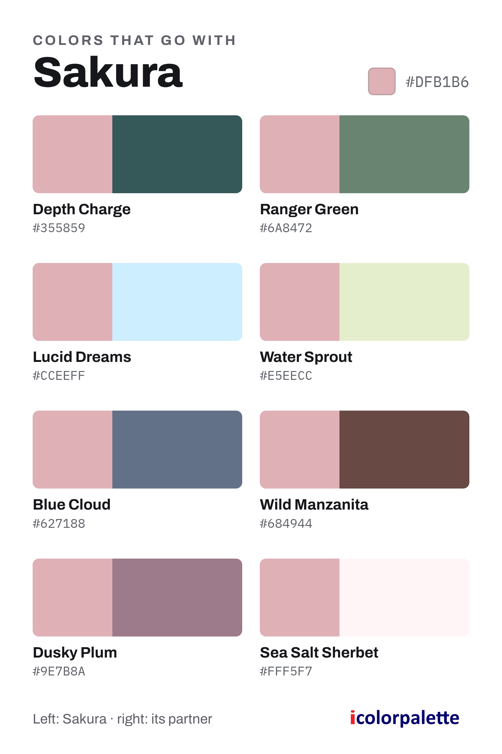 Sakura Color (#DFB1B6) — Hex, RGB & Palettes | iColorPalette