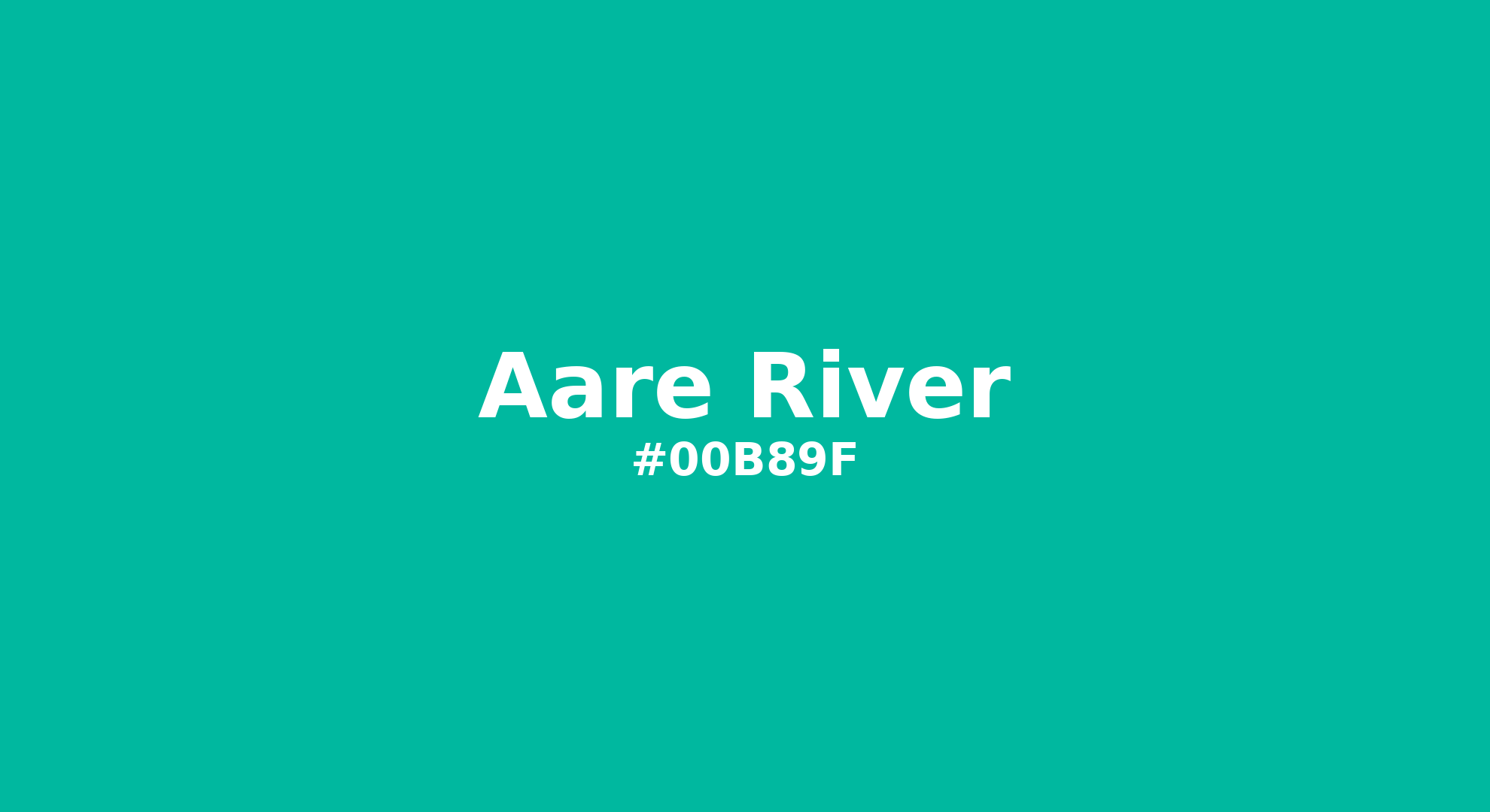 Discover the beautiful color name "Aare River" for Pantone 15-5421 Tcx Aqua Green Color | Hex color Code #00b89f. Perfect color naming reference for designers and developers. #colorname #colortheory #design #00b89f