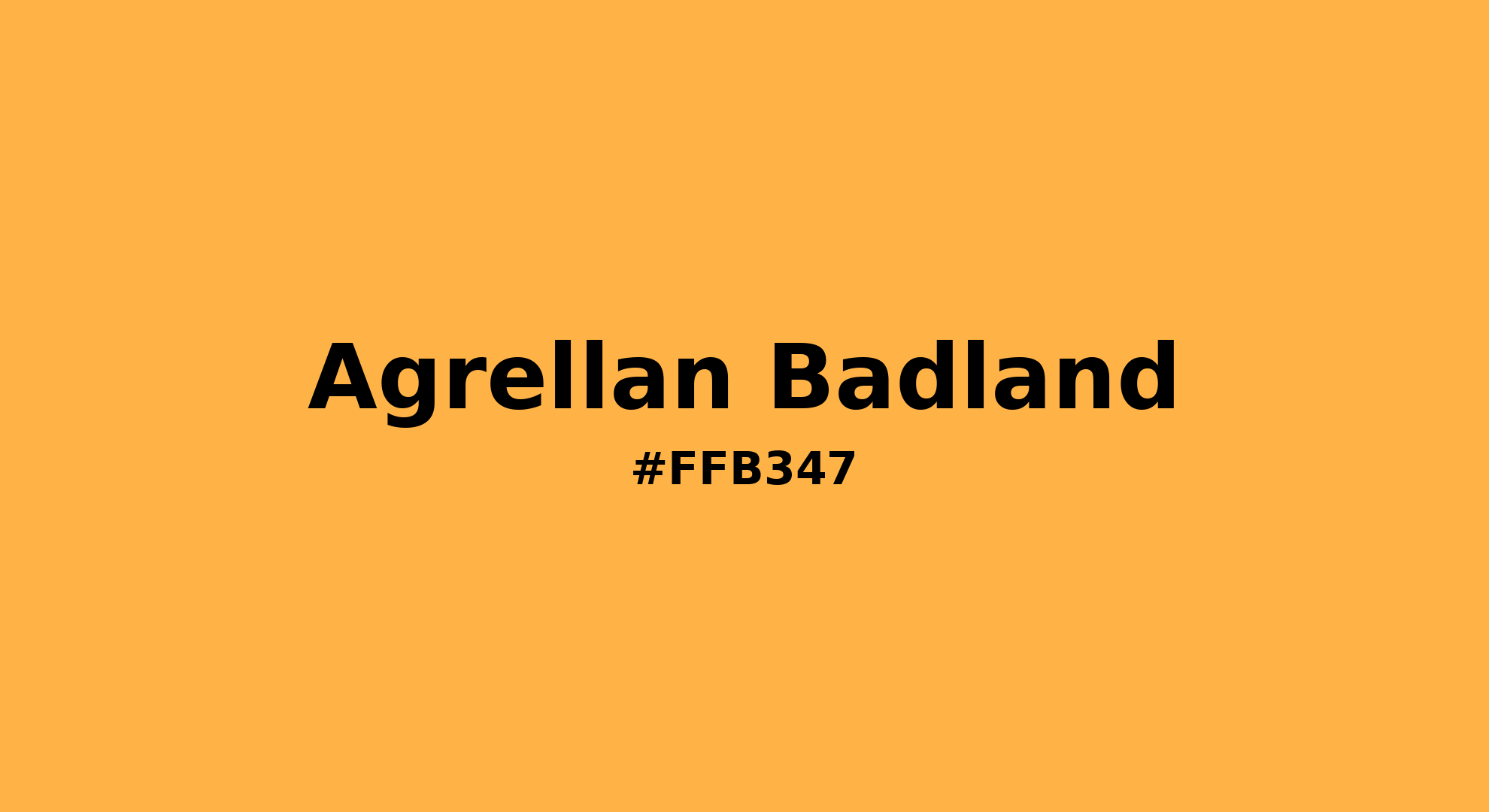 Discover the beautiful color name "Agrellan Badland" for  Agrellan Badland Color | Hex ffb347. Perfect color naming reference for designers and developers. #colorname #colortheory #design #ffb347