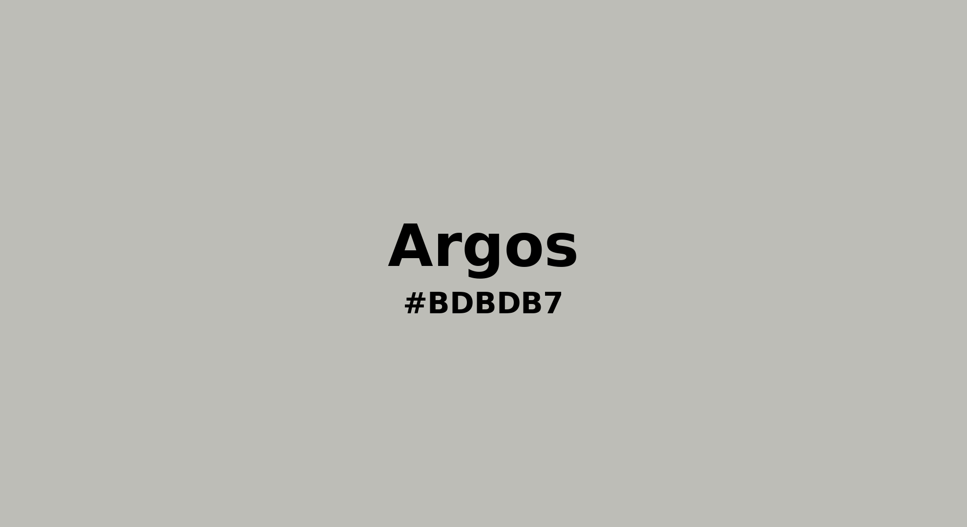 Discover the beautiful color name "Argos" for  Argos Color | Hex bdbdb7. Perfect color naming reference for designers and developers. #colorname #colortheory #design #bdbdb7