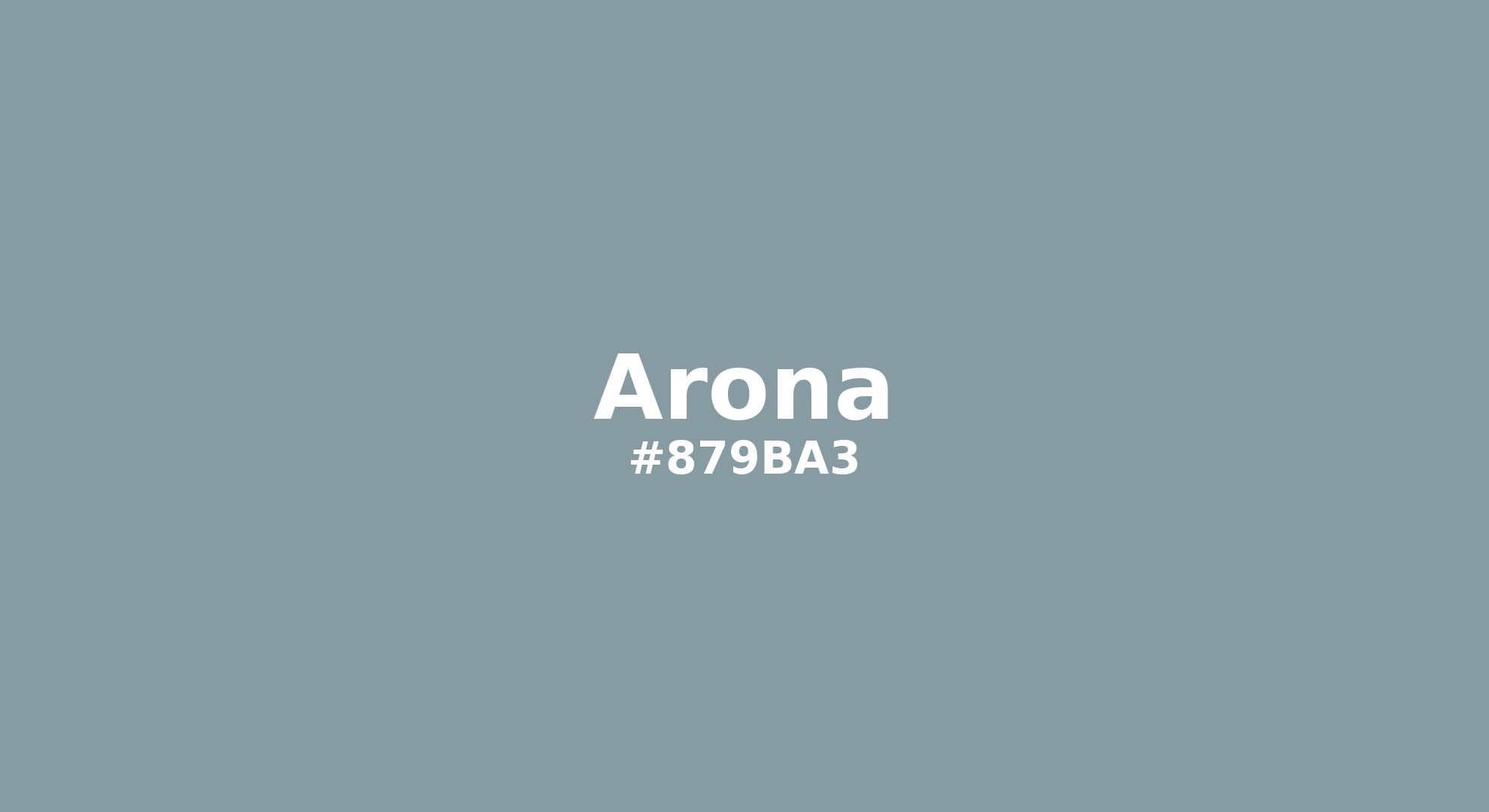 Discover the beautiful color name "Arona" for Pantone 16-4109 Tcx Arona Color | Hex color Code #879ba3. Perfect color naming reference for designers and developers. #colorname #colortheory #design #879ba3
