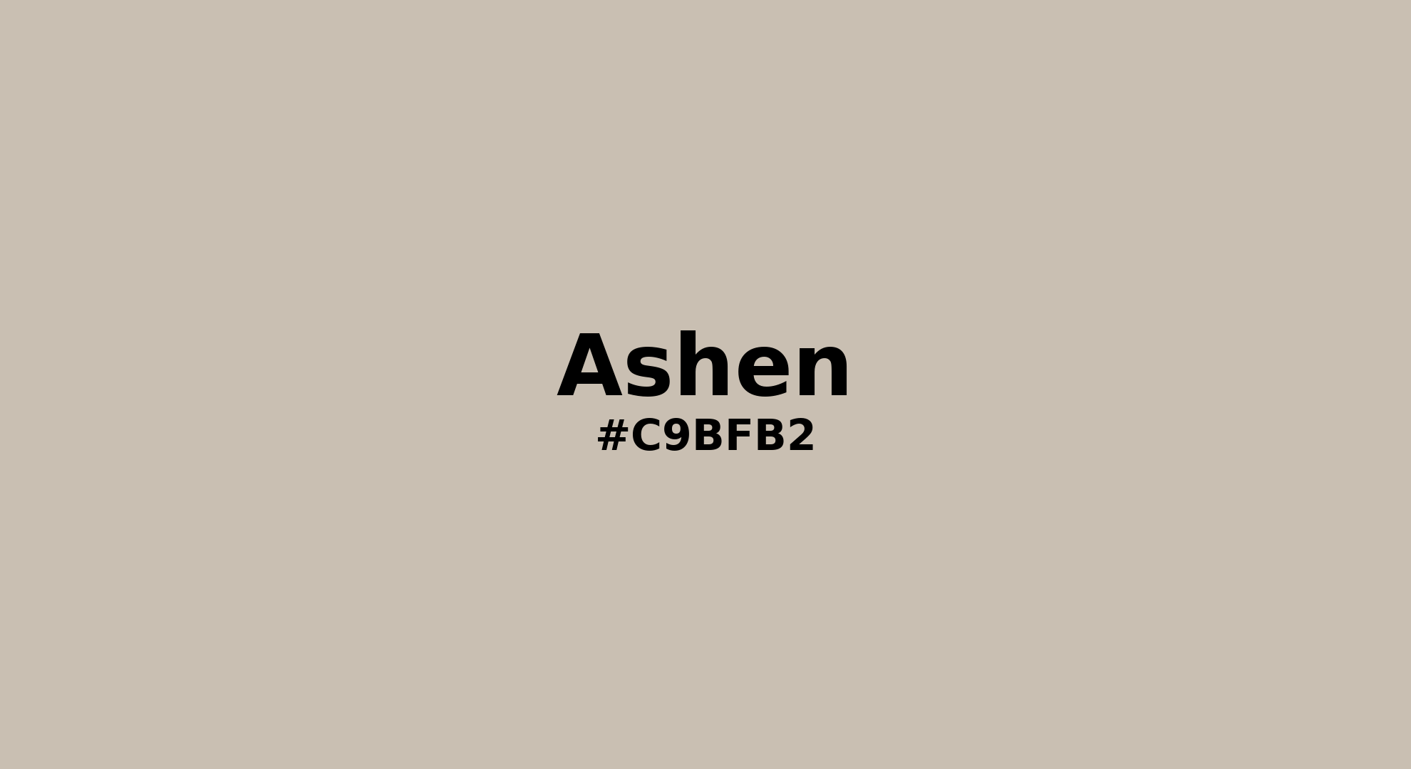 Discover the beautiful color name "Ashen" for  Ashen Color | Hex c9bfb2. Perfect color naming reference for designers and developers. #colorname #colortheory #design #c9bfb2