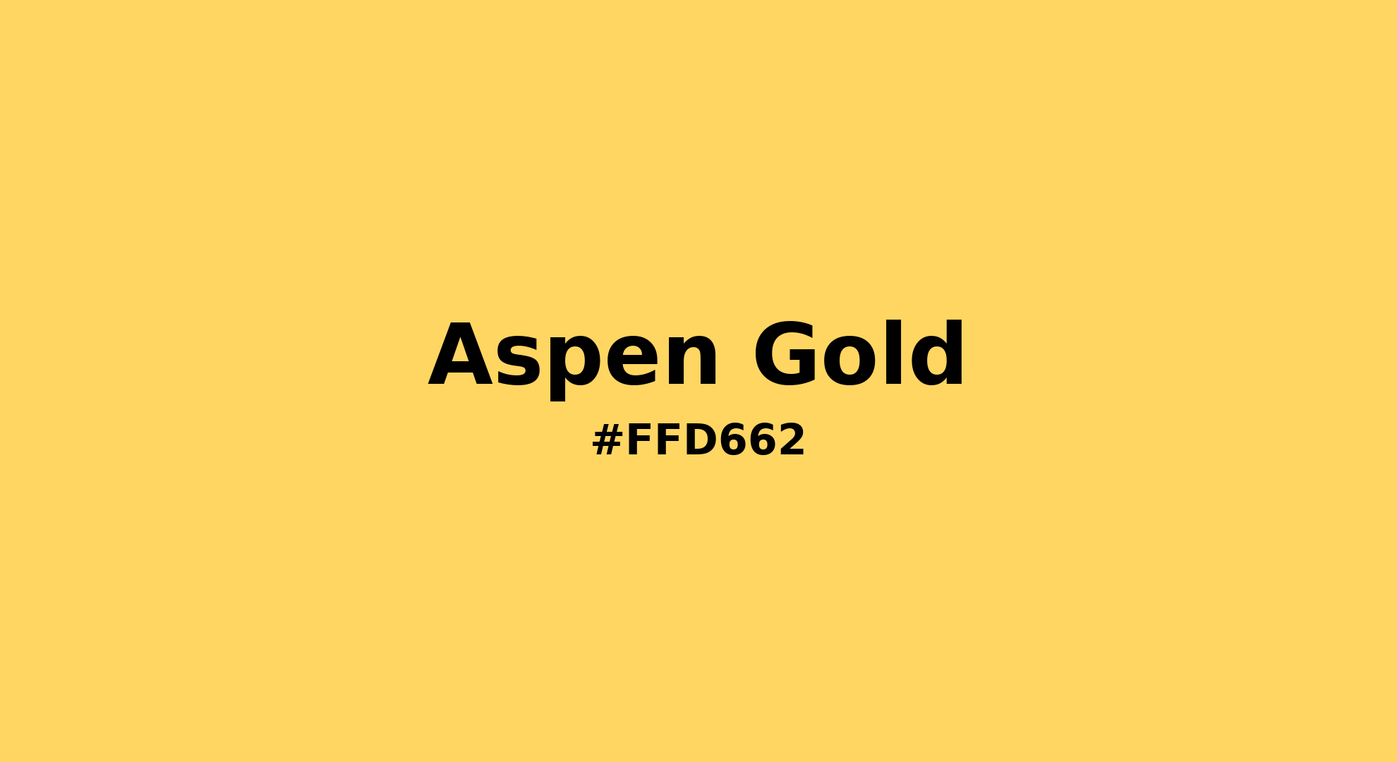 Discover the beautiful color name "Aspen Gold" for Pantone 13-0850 Tcx Aspen Gold Color | Hex color Code #ffd662. Perfect color naming reference for designers and developers. #colorname #colortheory #design #ffd662