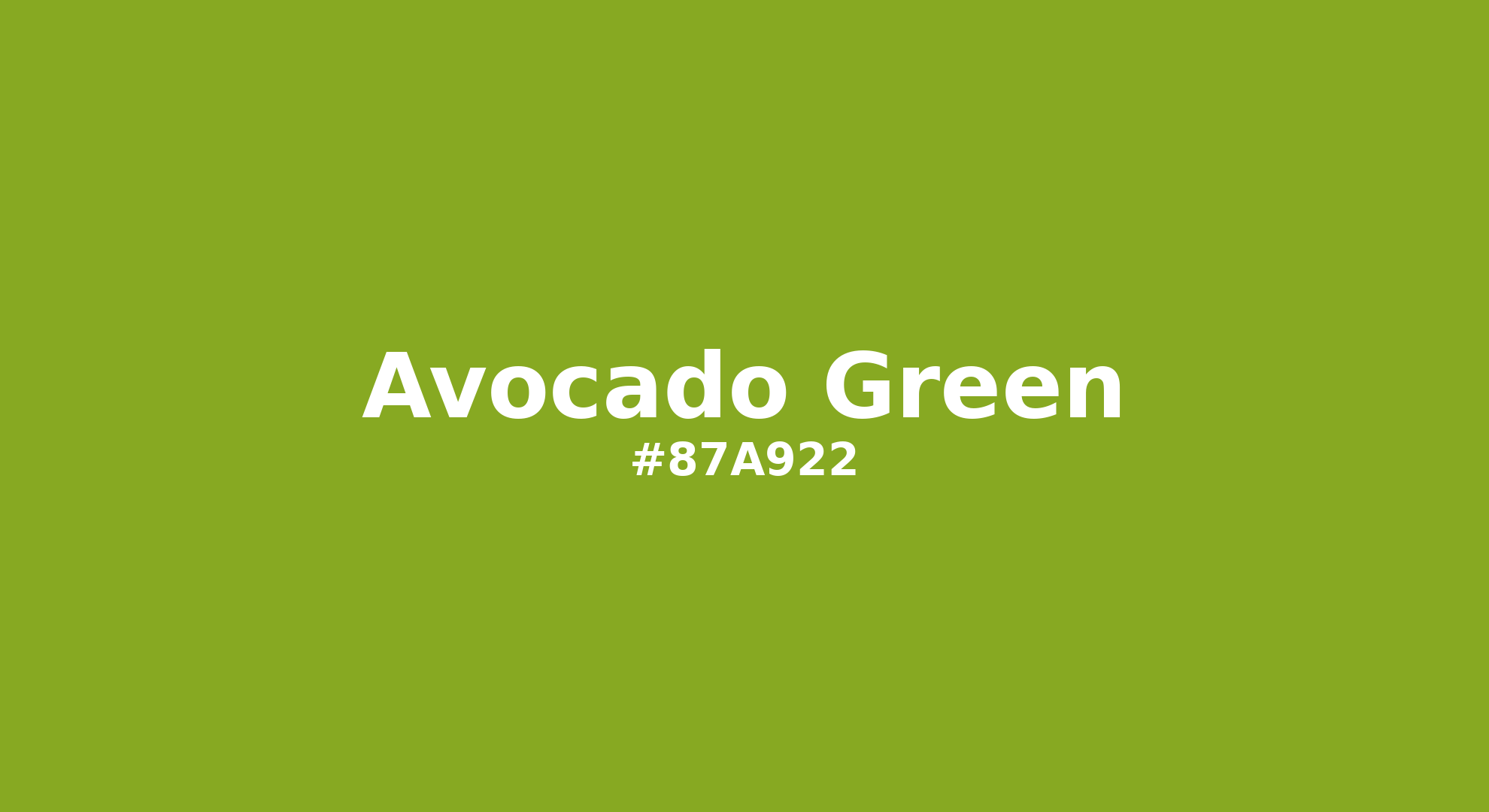 Discover the beautiful color name "Avocado Green" for  Avocado Green Color | Hex 87a922. Perfect color naming reference for designers and developers. #colorname #colortheory #design #87a922