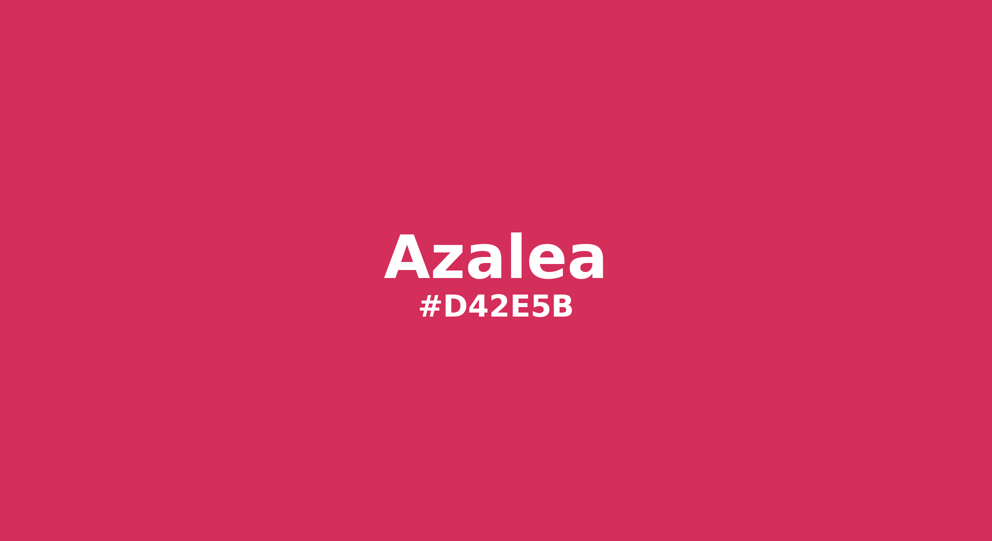 Discover the beautiful color name "Azalea" for Pantone 17-1842 Tcx Azalea Color | Hex color Code #d42e5b. Perfect color naming reference for designers and developers. #colorname #colortheory #design #d42e5b