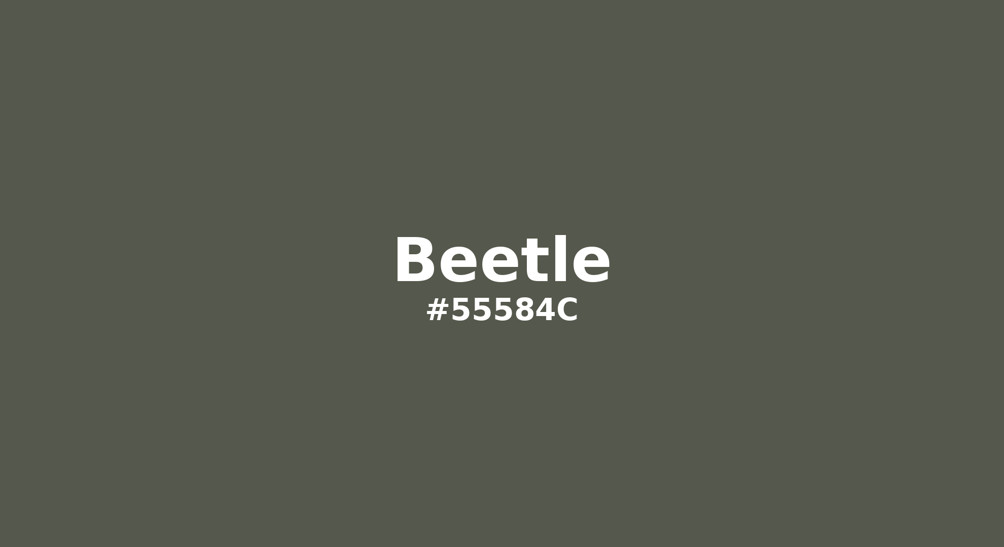 Discover the beautiful color name "Beetle" for Pantone 19-0312 Tcx Beetle Color | Hex color Code #55584c. Perfect color naming reference for designers and developers. #colorname #colortheory #design #55584c