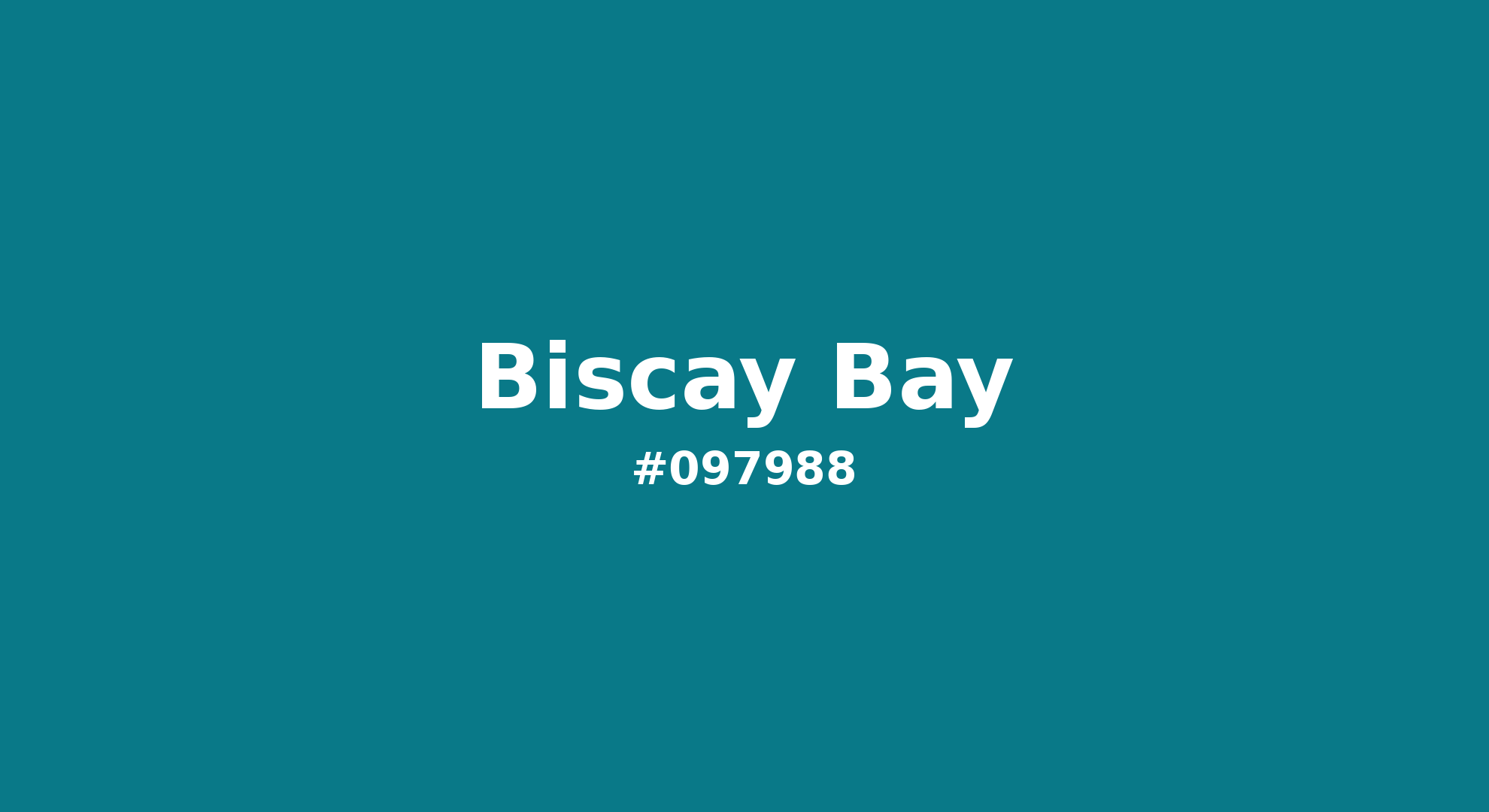 Discover the beautiful color name "Biscay Bay" for Pantone 18-4726 Tcx Biscay Bay Color | Hex color Code #097988. Perfect color naming reference for designers and developers. #colorname #colortheory #design #097988