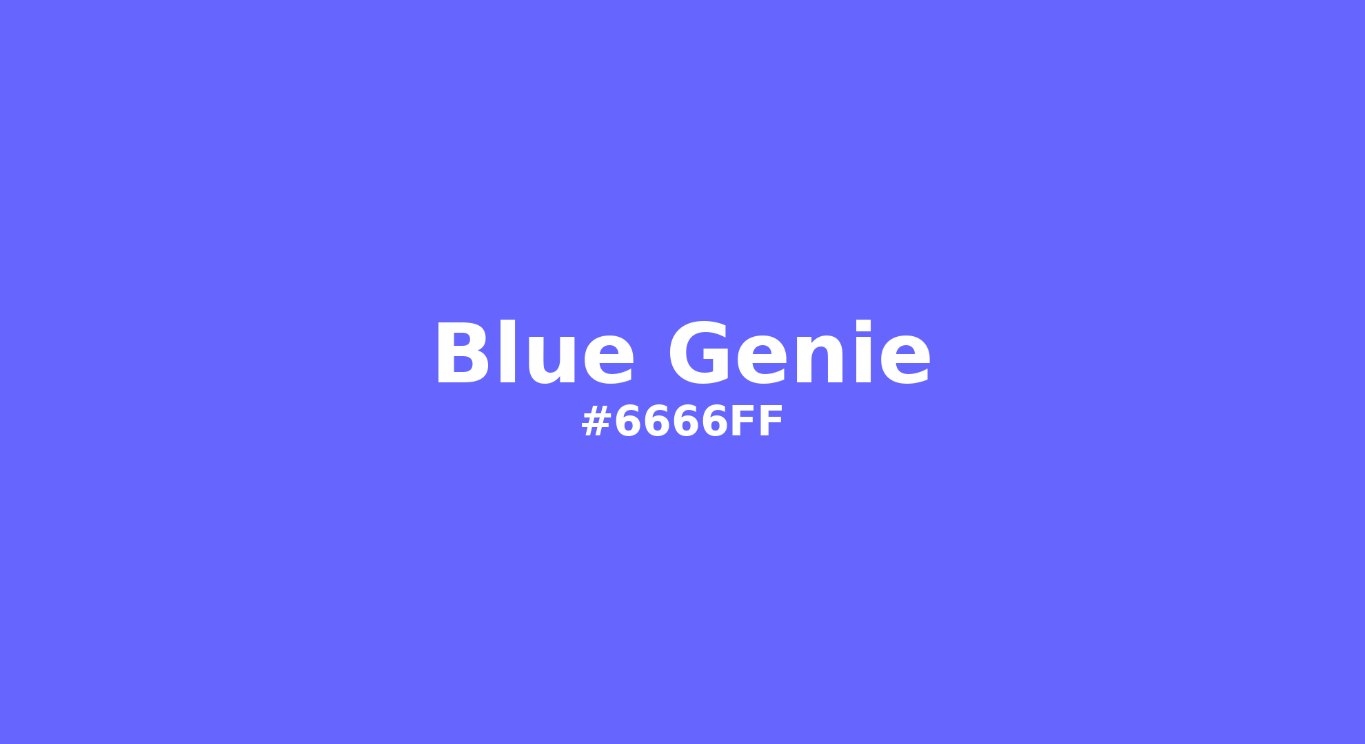 Discover the beautiful color name "Blue Genie" for  Blue Genie Color | Hex 6666ff. Perfect color naming reference for designers and developers. #colorname #colortheory #design #6666ff
