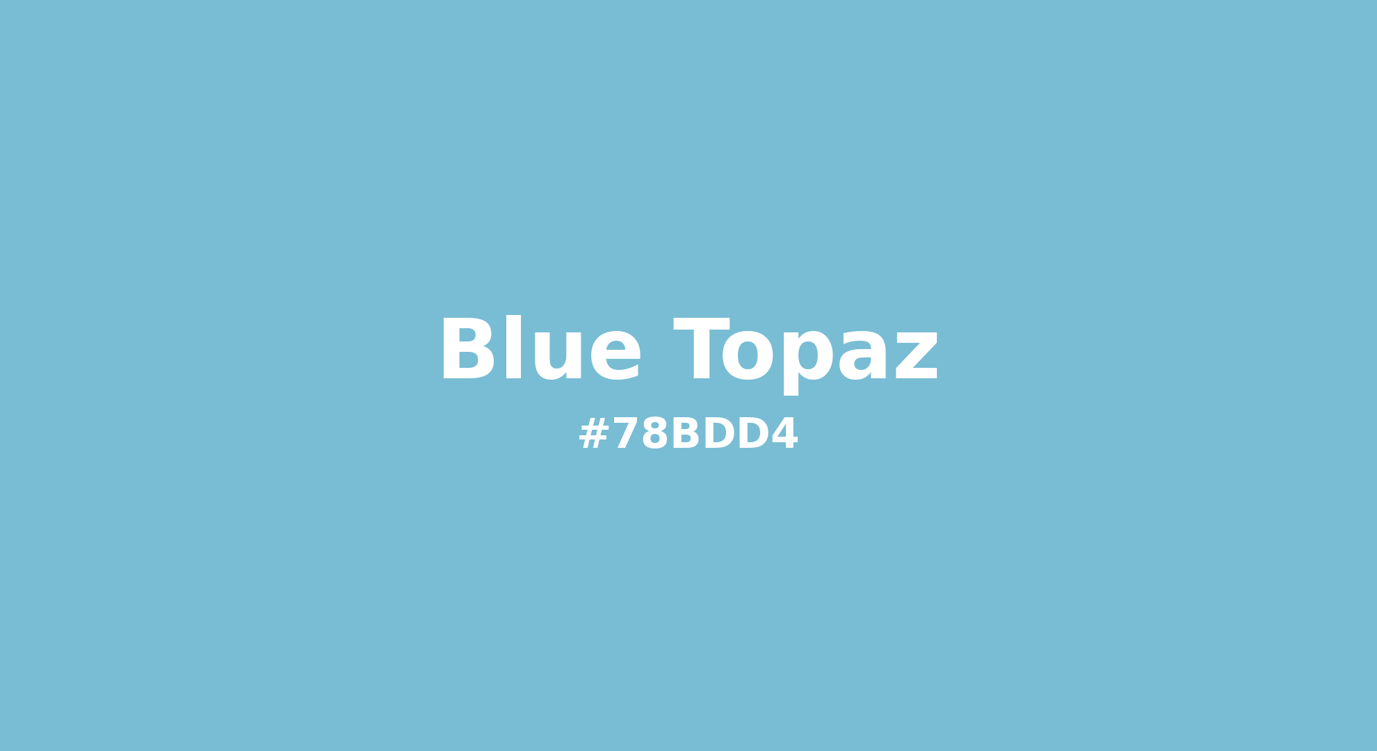 Discover the beautiful color name "Blue Topaz" for Pantone 14-4310 Tcx Blue Topaz Color | Hex color Code #78bdd4. Perfect color naming reference for designers and developers. #colorname #colortheory #design #78bdd4