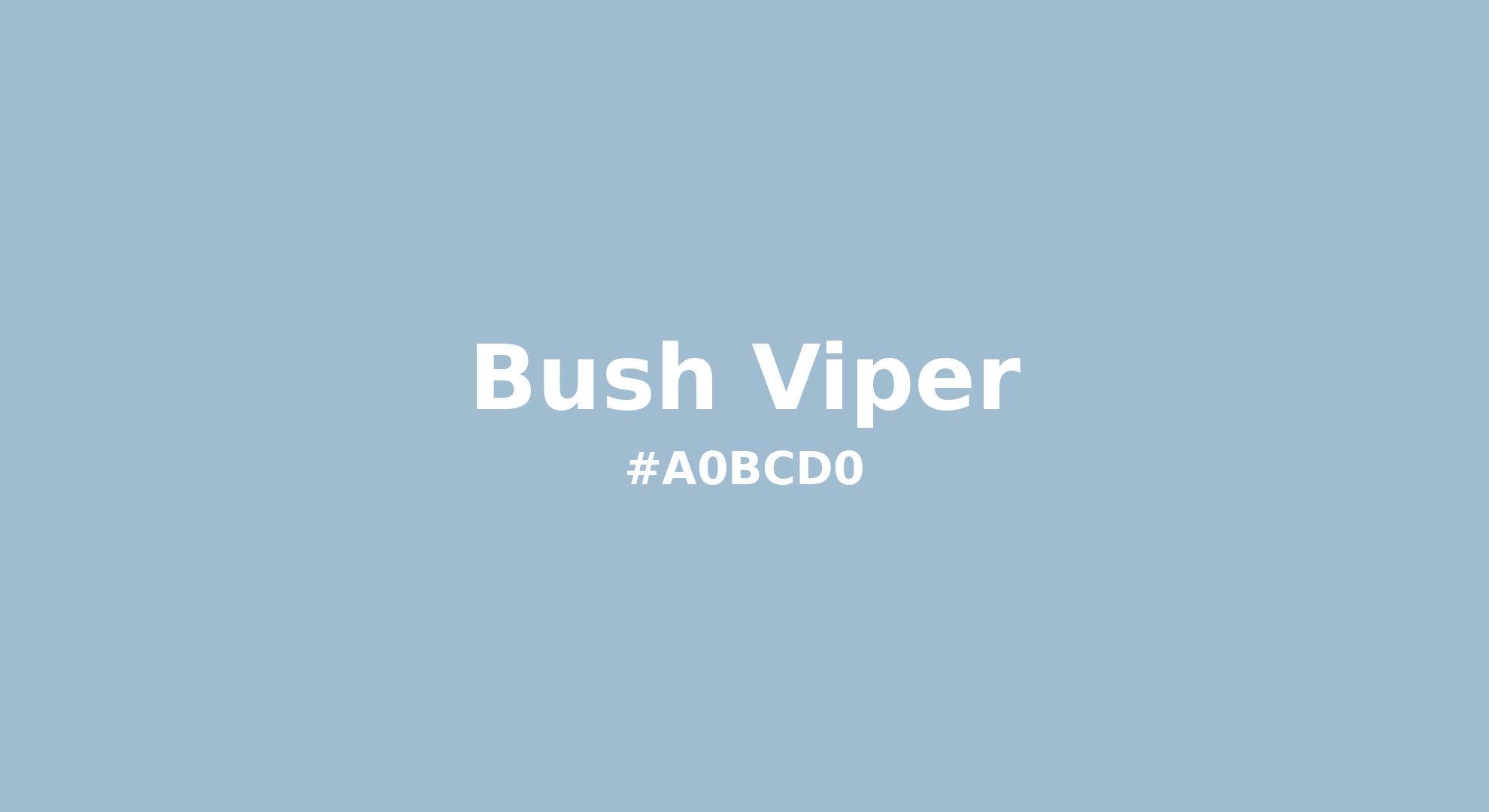 Discover the beautiful color name "Bush Viper" for Pantone 15-4005 Tcx Dream Blue Color | Hex color Code #a0bcd0. Perfect color naming reference for designers and developers. #colorname #colortheory #design #a0bcd0