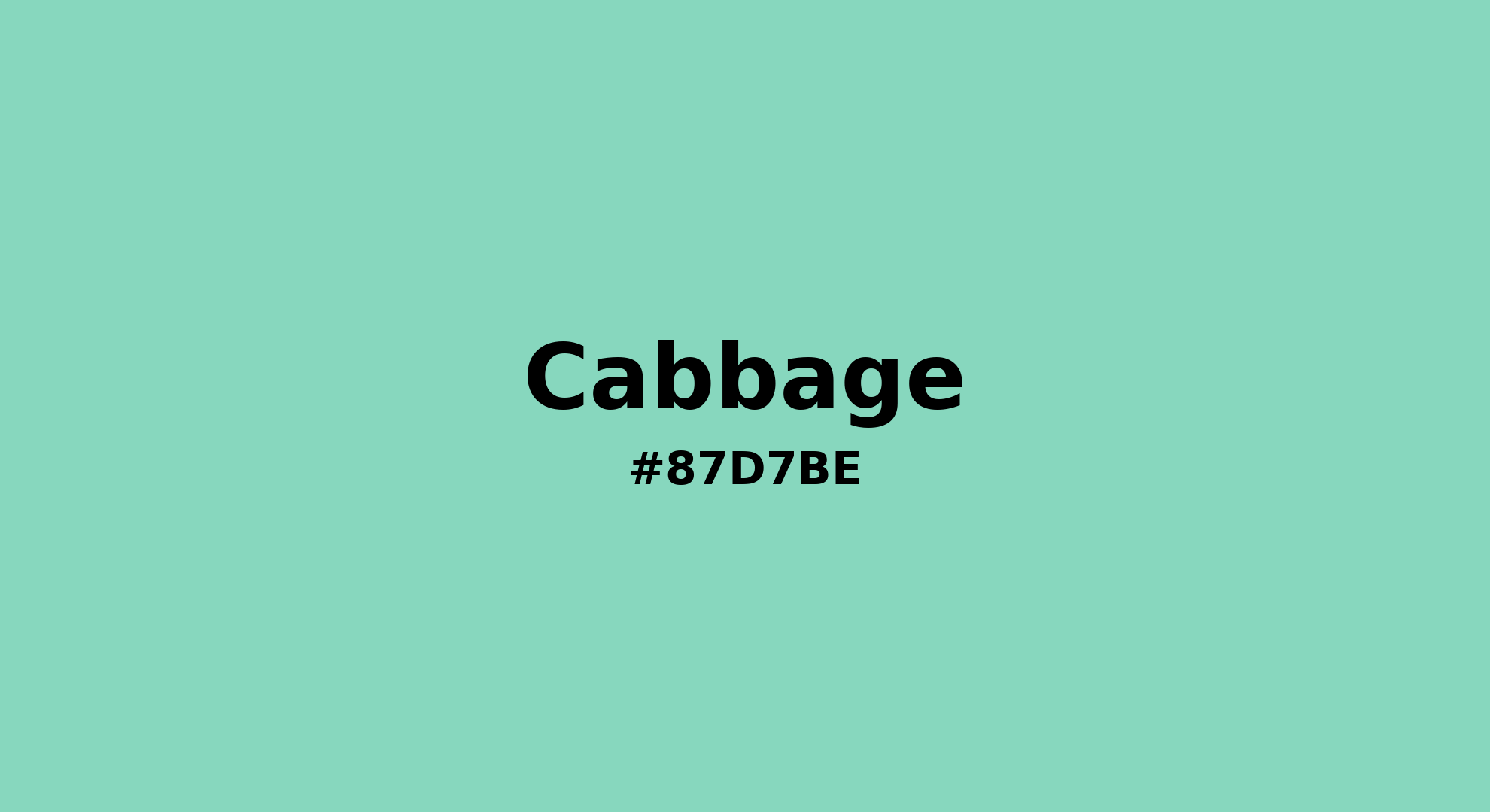 Discover the beautiful color name "Cabbage" for Pantone 13-5714 Tcx Cabbage Color | Hex color Code #87d7be. Perfect color naming reference for designers and developers. #colorname #colortheory #design #87d7be