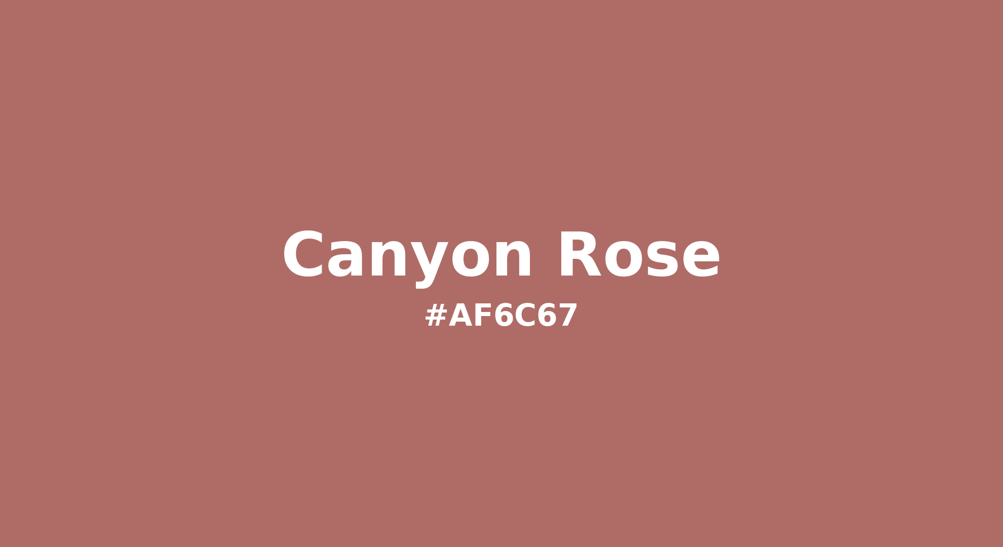 Discover the beautiful color name "Canyon Rose" for Pantone 17-1520 Tcx Canyon Rose Color | Hex color Code #af6c67. Perfect color naming reference for designers and developers. #colorname #colortheory #design #af6c67