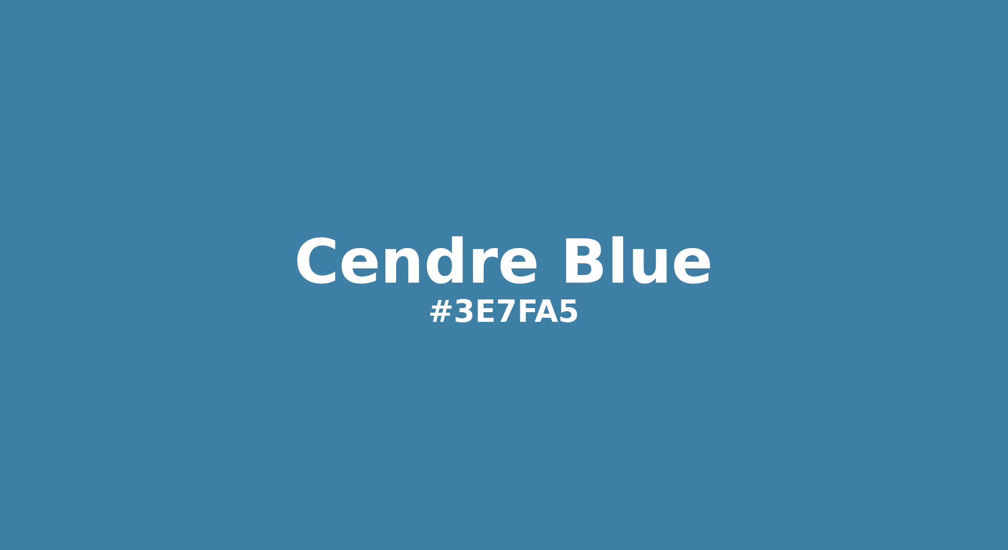 Discover the beautiful color name "Cendre Blue" for Pantone 17-4131 Tcx Cendre Blue Color | Hex color Code #3e7fa5. Perfect color naming reference for designers and developers. #colorname #colortheory #design #3e7fa5