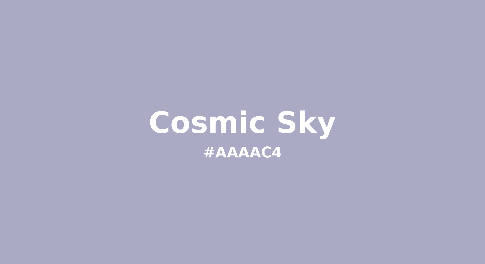 Discover the beautiful color name "Cosmic Sky" for Pantone 15-3909 Tcx Cosmic Sky Color | Hex color Code #aaaac4. Perfect color naming reference for designers and developers. #colorname #colortheory #design #aaaac4
