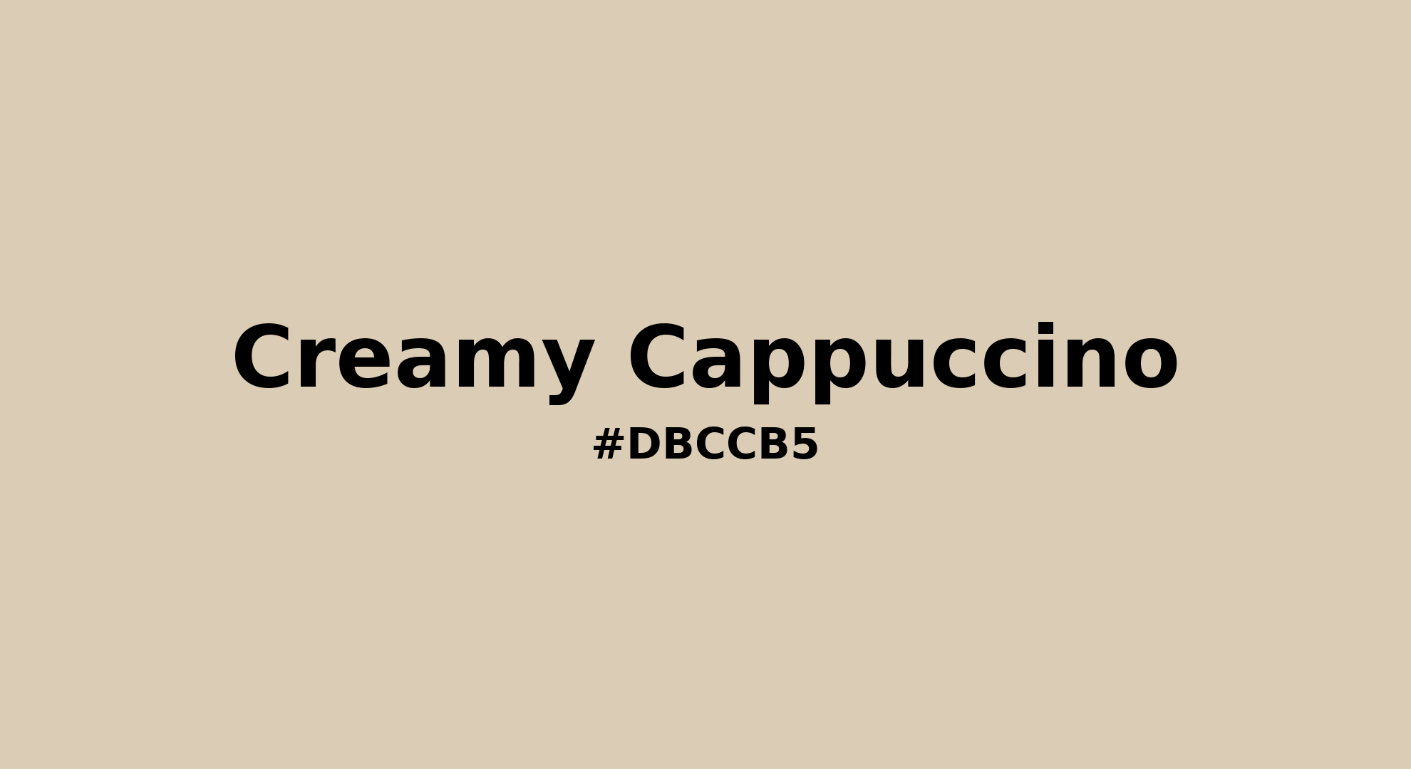 Discover the beautiful color name "Creamy Cappuccino" for Pantone 13-1006 Tcx Crème Brûlée Color | Hex color Code #dbccb5. Perfect color naming reference for designers and developers. #colorname #colortheory #design #dbccb5