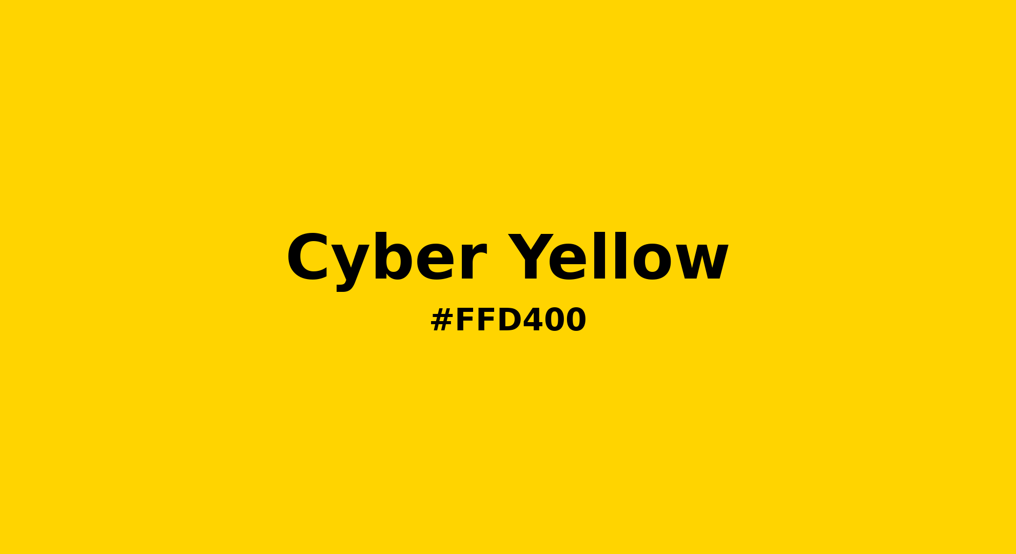 Discover the beautiful color name "Cyber Yellow" for Pantone 14-0760 Tcx Cyber Yellow Color | Hex color Code #ffd400. Perfect color naming reference for designers and developers. #colorname #colortheory #design #ffd400