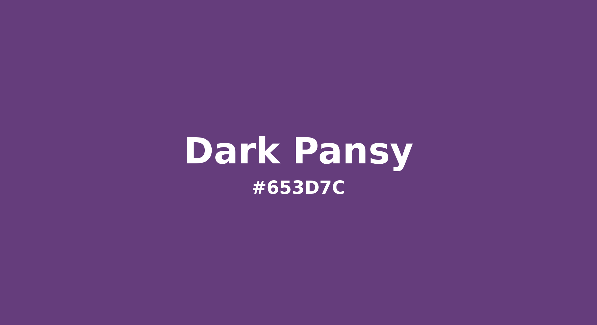 Discover the beautiful color name "Dark Pansy" for Pantone 19-3542 Tcx Pansy Color | Hex color Code #653d7c. Perfect color naming reference for designers and developers. #colorname #colortheory #design #653d7c