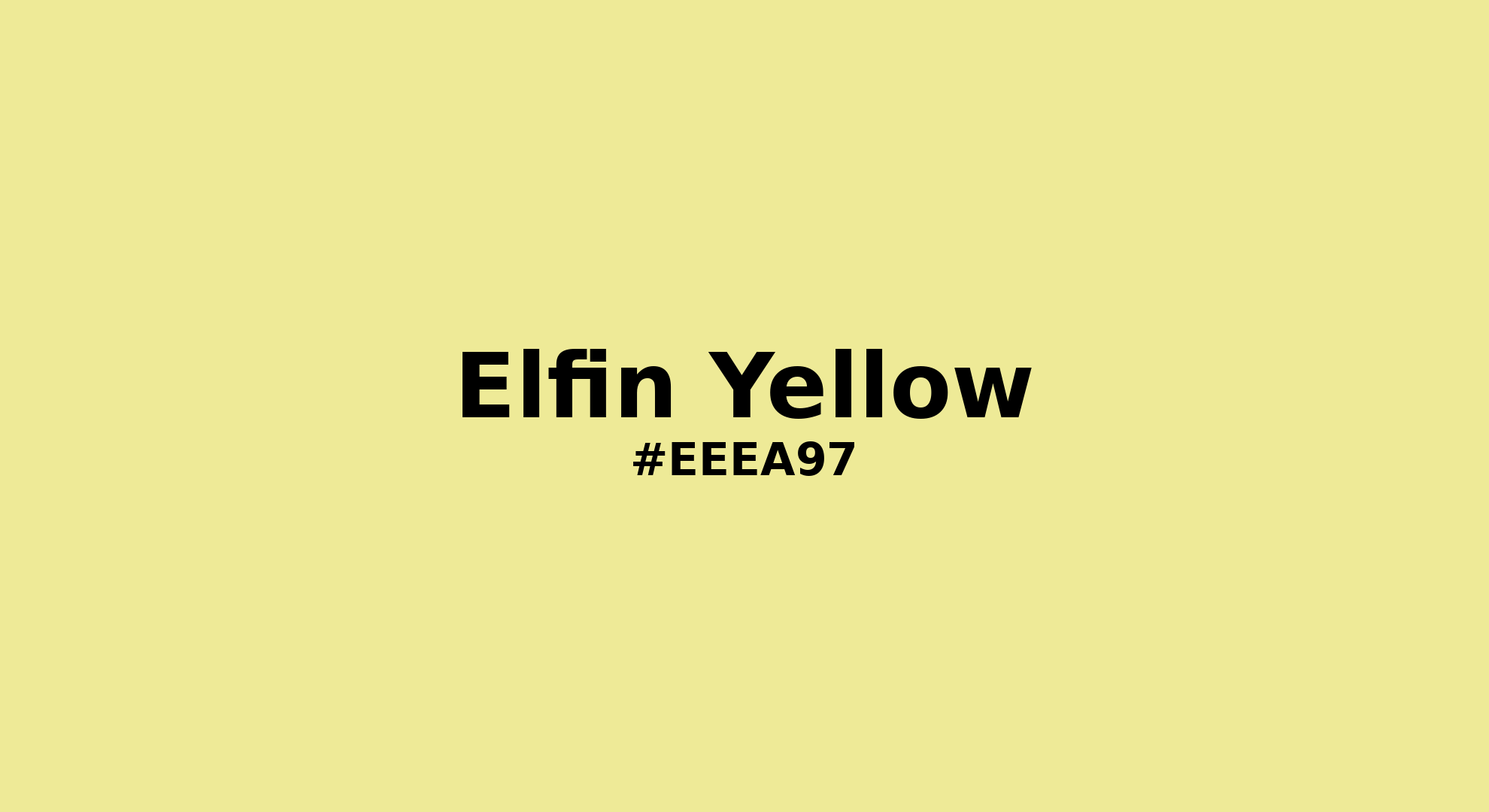 Discover the beautiful color name "Elfin Yellow" for Pantone 11-0620 Tcx Elfin Yellow Color | Hex color Code #eeea97. Perfect color naming reference for designers and developers. #colorname #colortheory #design #eeea97