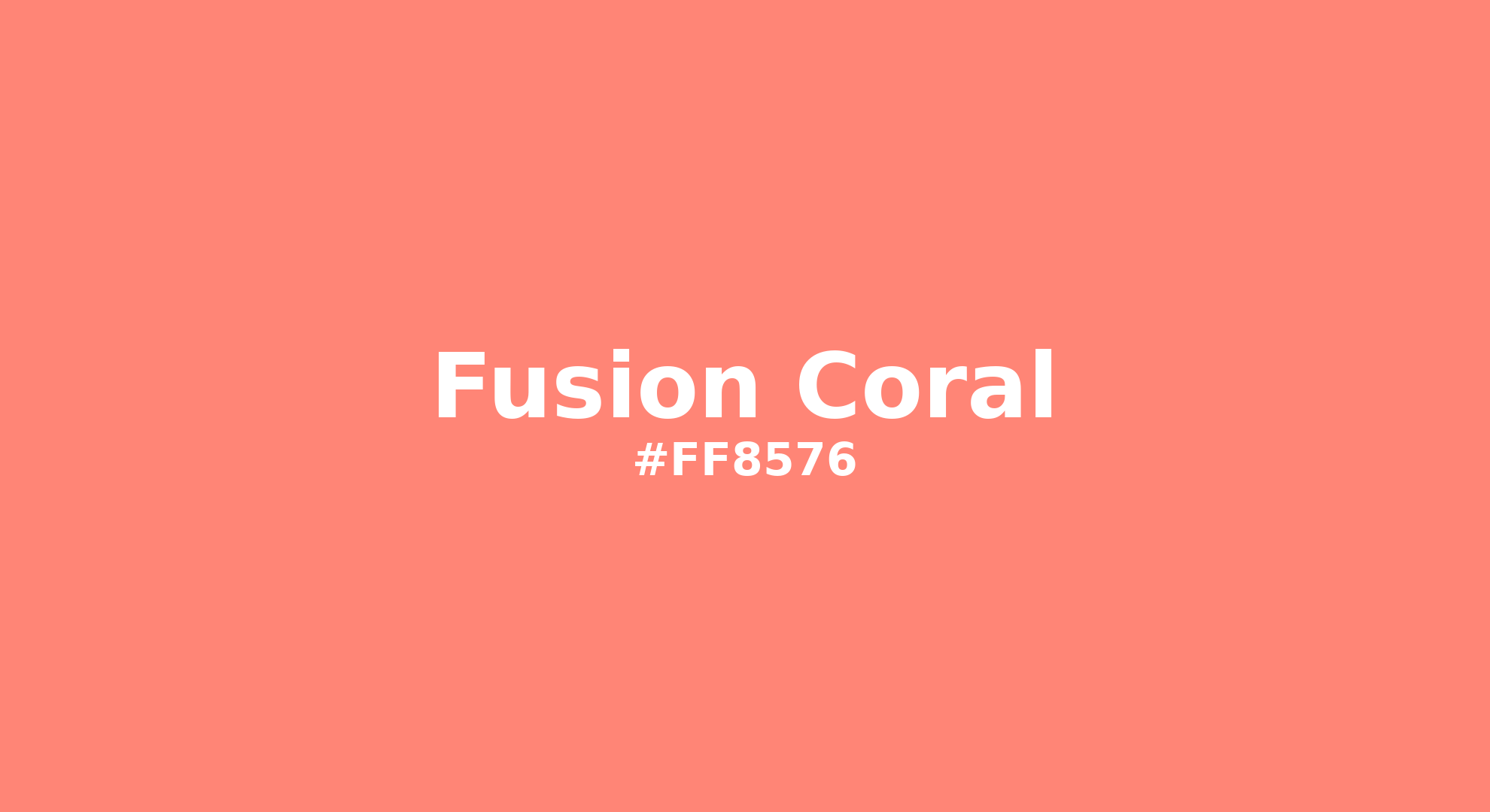 Discover the beautiful color name "Fusion Coral" for Pantone 16-1543 Tcx Fusion Coral Color | Hex color Code #ff8576. Perfect color naming reference for designers and developers. #colorname #colortheory #design #ff8576