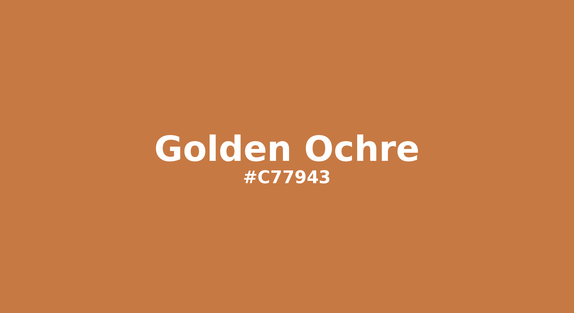 Discover the beautiful color name "Golden Ochre" for Pantone 16-1346 Tcx Golden Ochre Color | Hex color Code #c77943. Perfect color naming reference for designers and developers. #colorname #colortheory #design #c77943