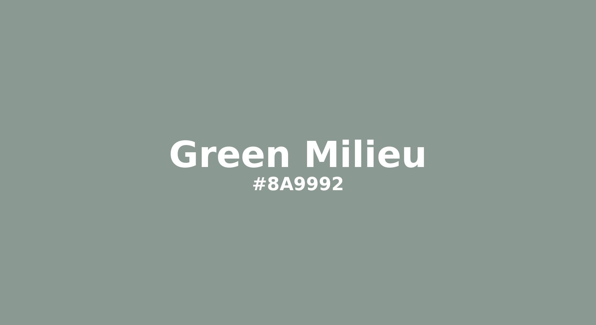 Discover the beautiful color name "Green Milieu" for Pantone 16-5806 Tcx Green Milieu Color | Hex color Code #8a9992. Perfect color naming reference for designers and developers. #colorname #colortheory #design #8a9992
