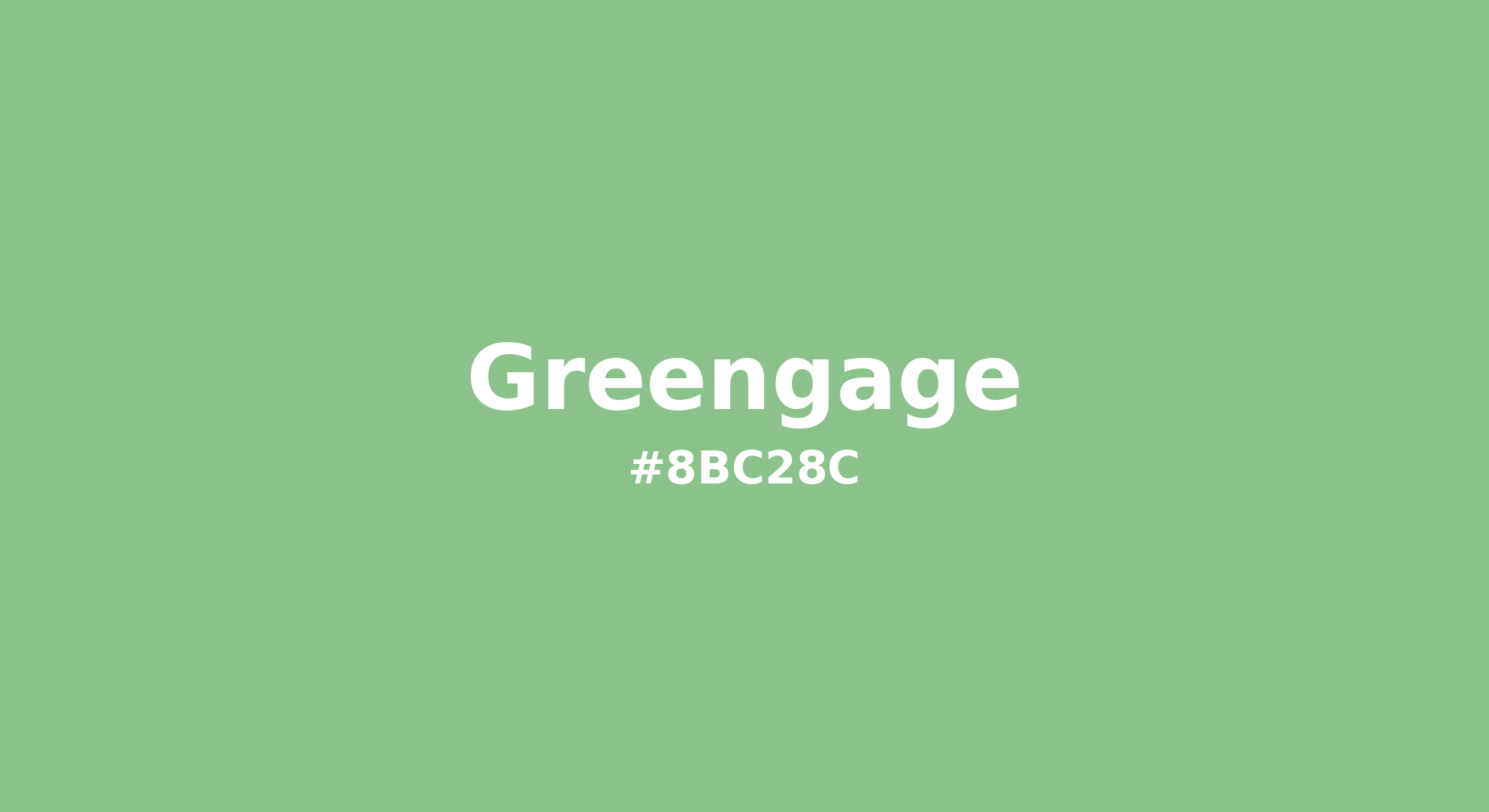 Discover the beautiful color name "Greengage" for Pantone 14-0127 Tcx Greengage Color | Hex color Code #8bc28c. Perfect color naming reference for designers and developers. #colorname #colortheory #design #8bc28c