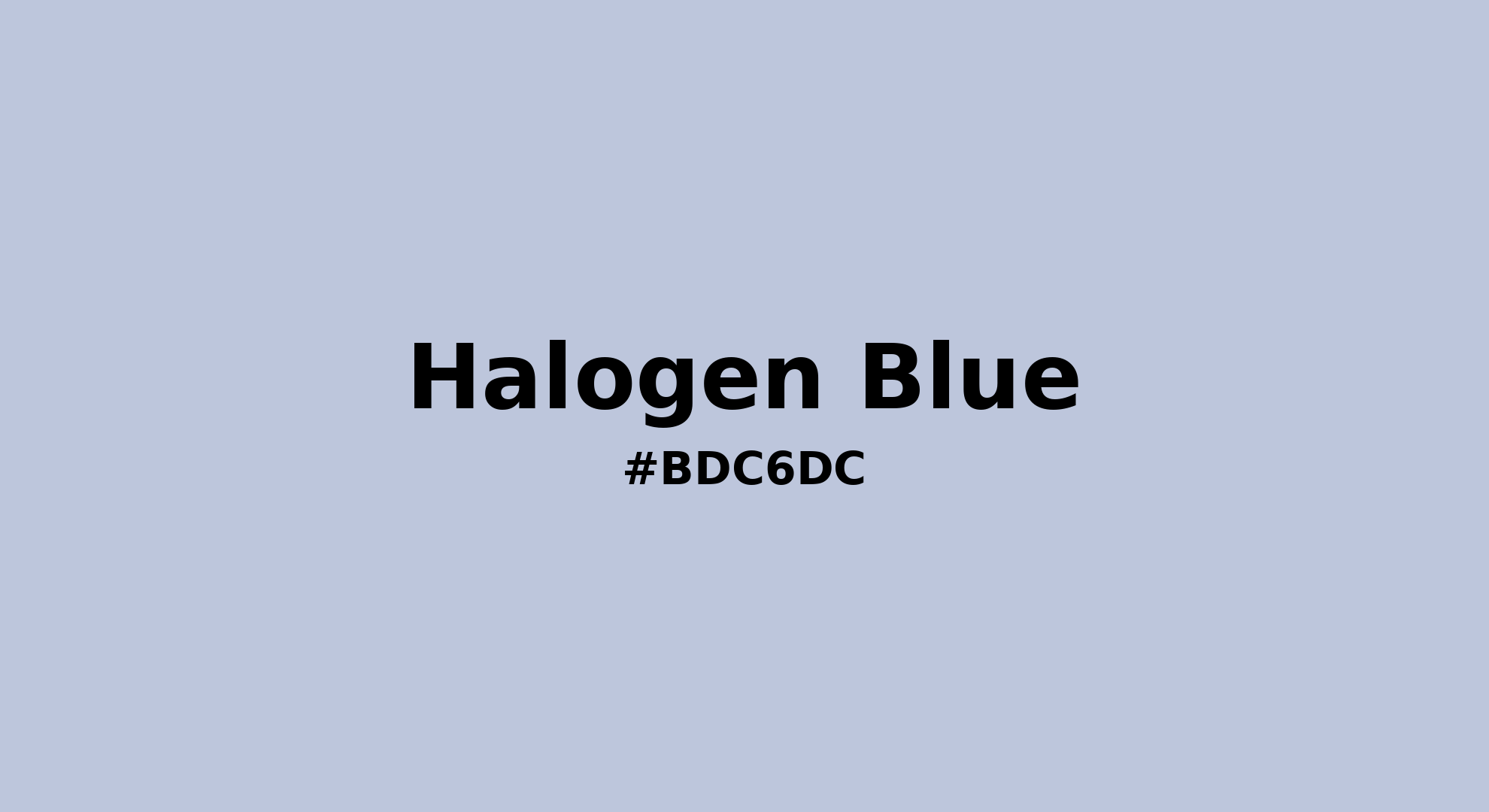 Discover the beautiful color name "Halogen Blue" for Pantone 13-3920 Tcx Halogen Blue Color | Hex color Code #bdc6dc. Perfect color naming reference for designers and developers. #colorname #colortheory #design #bdc6dc