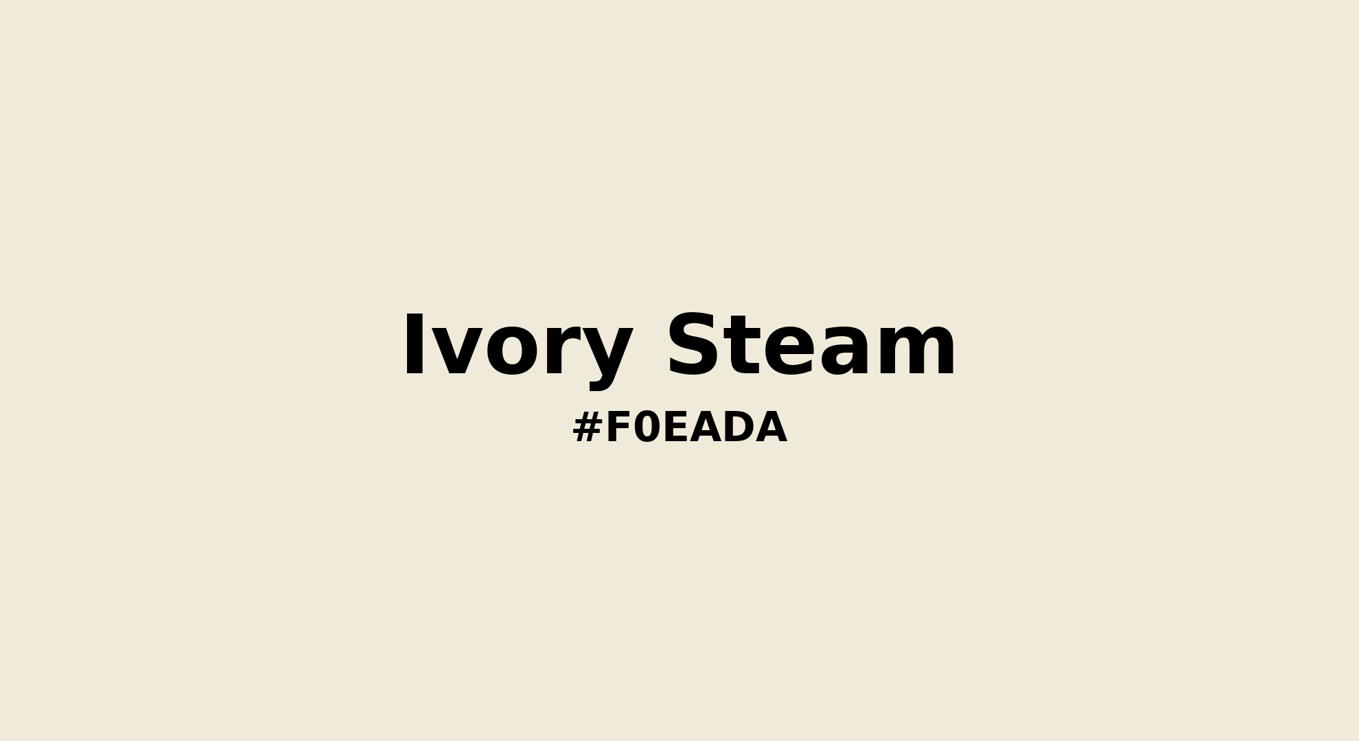 Discover the beautiful color name "Ivory Steam" for Pantone 11-0104 Tcx Vanilla Ice Color | Hex color Code #f0eada. Perfect color naming reference for designers and developers. #colorname #colortheory #design #f0eada