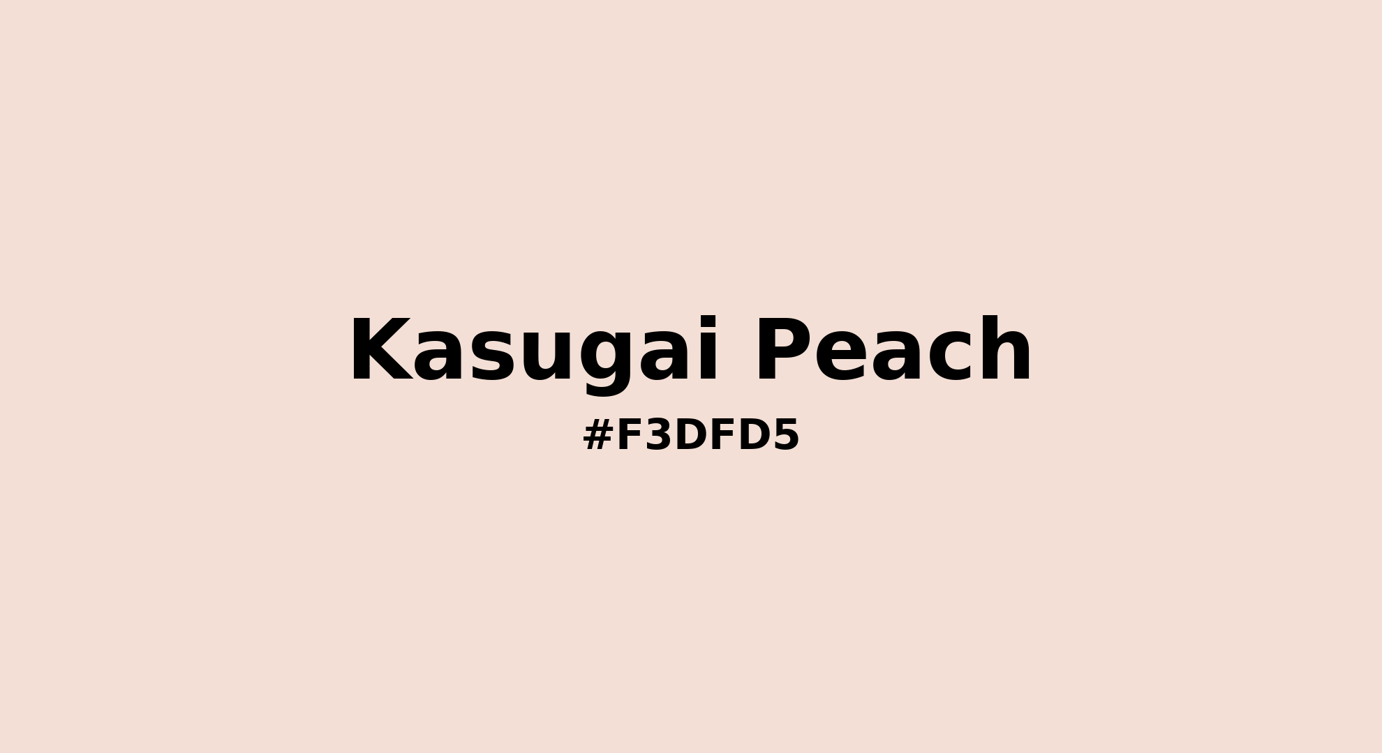 Discover the beautiful color name "Kasugai Peach" for Pantone P 48-1 C Color | Hex color Code #f3dfd5. Perfect color naming reference for designers and developers. #colorname #colortheory #design #f3dfd5