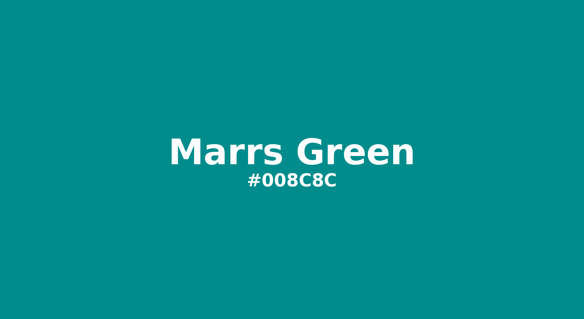Discover the beautiful color name "Marrs Green" for  Marrs Green Color | Hex 008c8c. Perfect color naming reference for designers and developers. #colorname #colortheory #design #008c8c