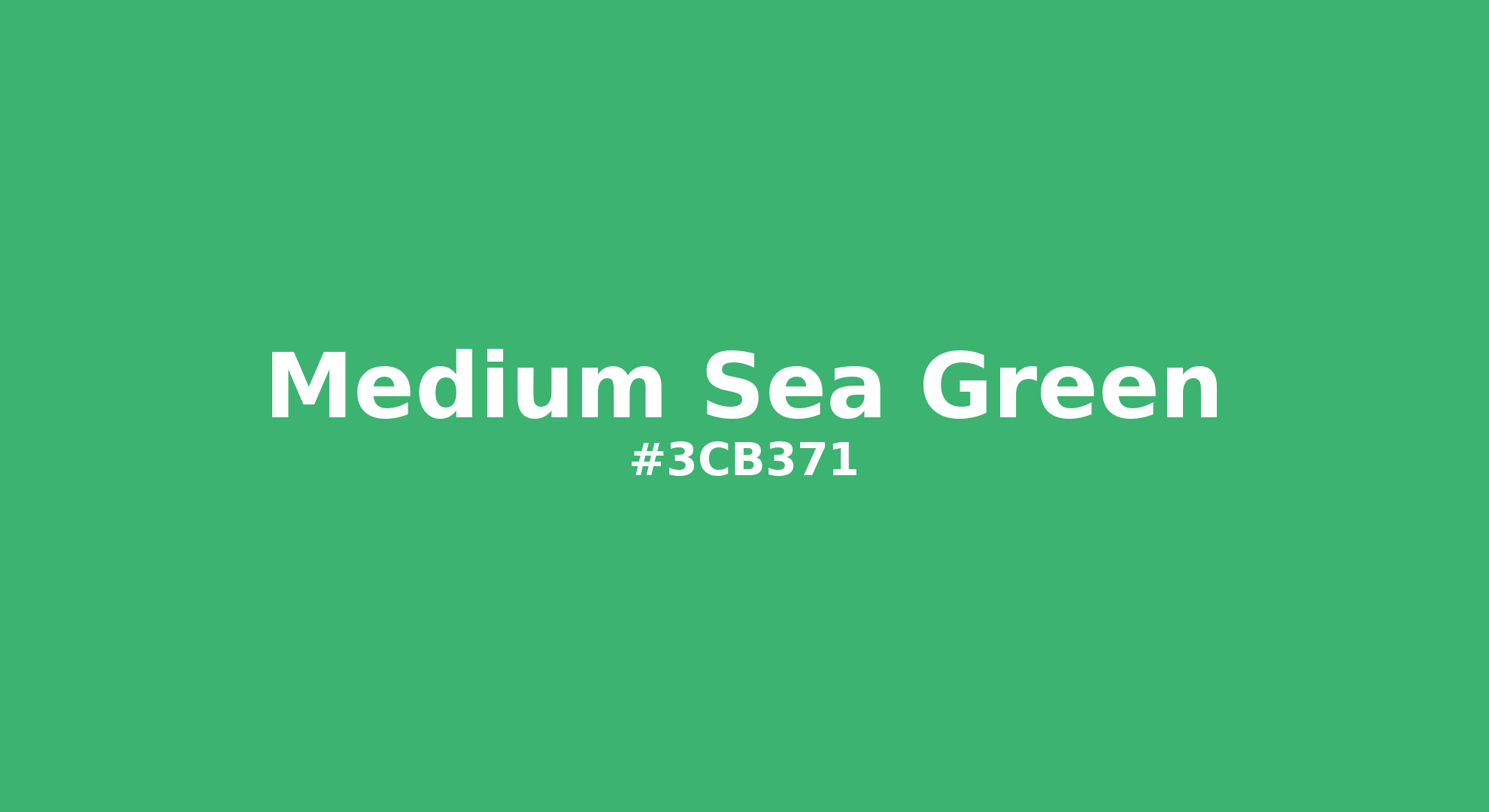 Discover the beautiful color name "Medium Sea Green" for  Medium Sea Green Color | Hex 3cb371. Perfect color naming reference for designers and developers. #colorname #colortheory #design #3cb371