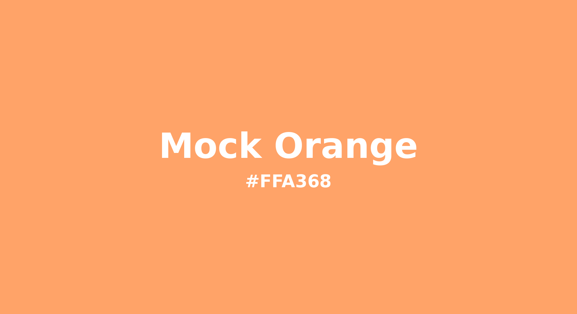 Discover the beautiful color name "Mock Orange" for Pantone 15-1245 Tcx Mock Orange Color | Hex color Code #ffa368. Perfect color naming reference for designers and developers. #colorname #colortheory #design #ffa368