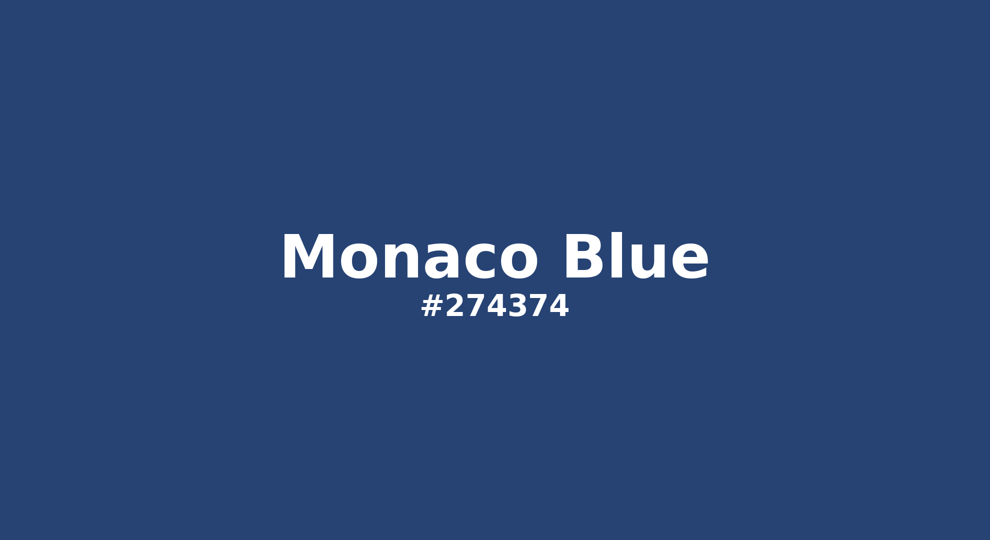 Discover the beautiful color name "Monaco Blue" for Pantone 19-3964 Tcx Blue Quartz Color | Hex color Code #274374. Perfect color naming reference for designers and developers. #colorname #colortheory #design #274374