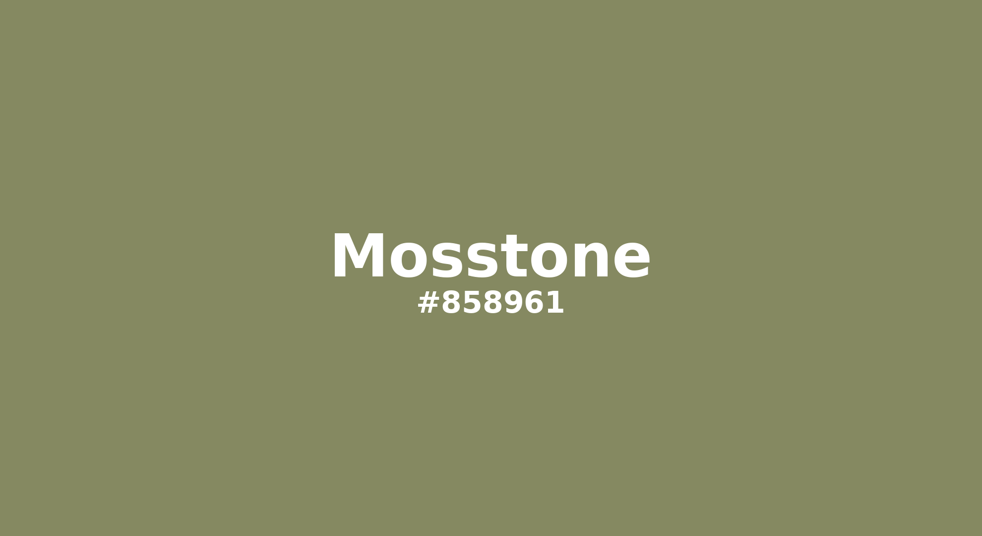 Discover the beautiful color name "Mosstone" for Pantone 17-0525 Tcx Mosstone Color | Hex color Code #858961. Perfect color naming reference for designers and developers. #colorname #colortheory #design #858961