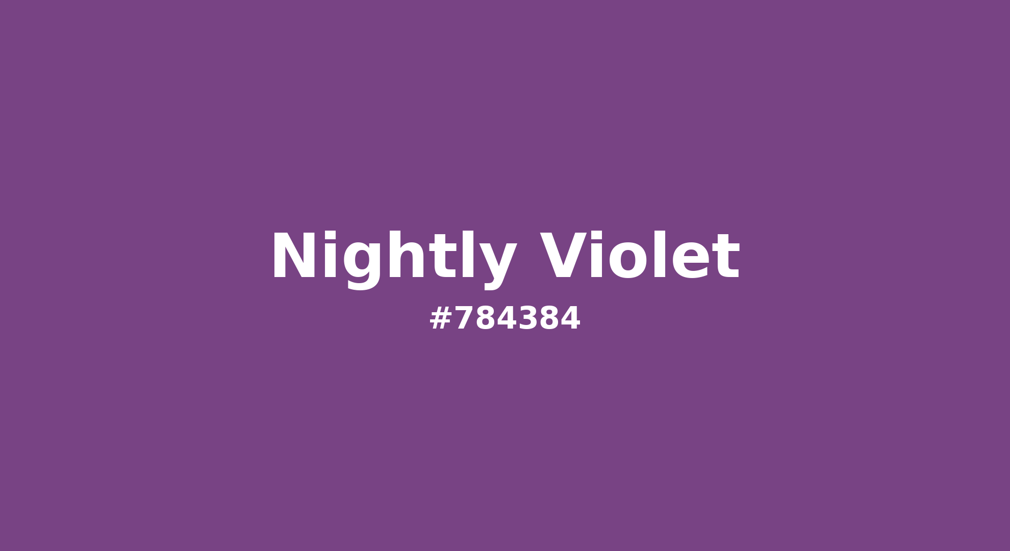Discover the beautiful color name "Nightly Violet" for Pantone 19-3438 Tcx Bright Violet Color | Hex color Code #784384. Perfect color naming reference for designers and developers. #colorname #colortheory #design #784384