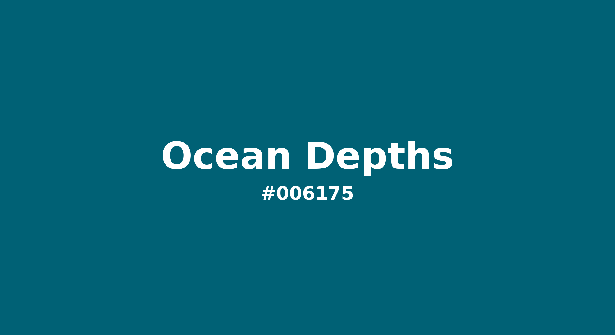 Discover the beautiful color name "Ocean Depths" for Pantone 19-4535 Tcx Ocean Depths Color | Hex color Code #006175. Perfect color naming reference for designers and developers. #colorname #colortheory #design #006175