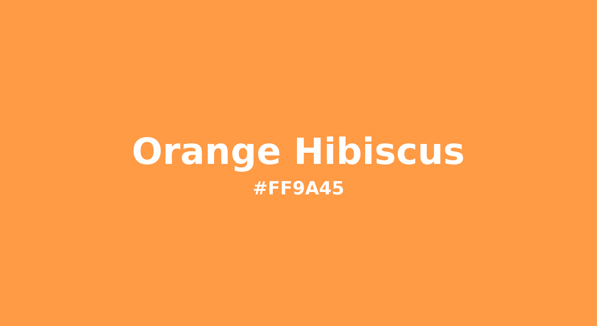 Discover the beautiful color name "Orange Hibiscus" for  Orange Hibiscus Color | Hex ff9a45. Perfect color naming reference for designers and developers. #colorname #colortheory #design #ff9a45