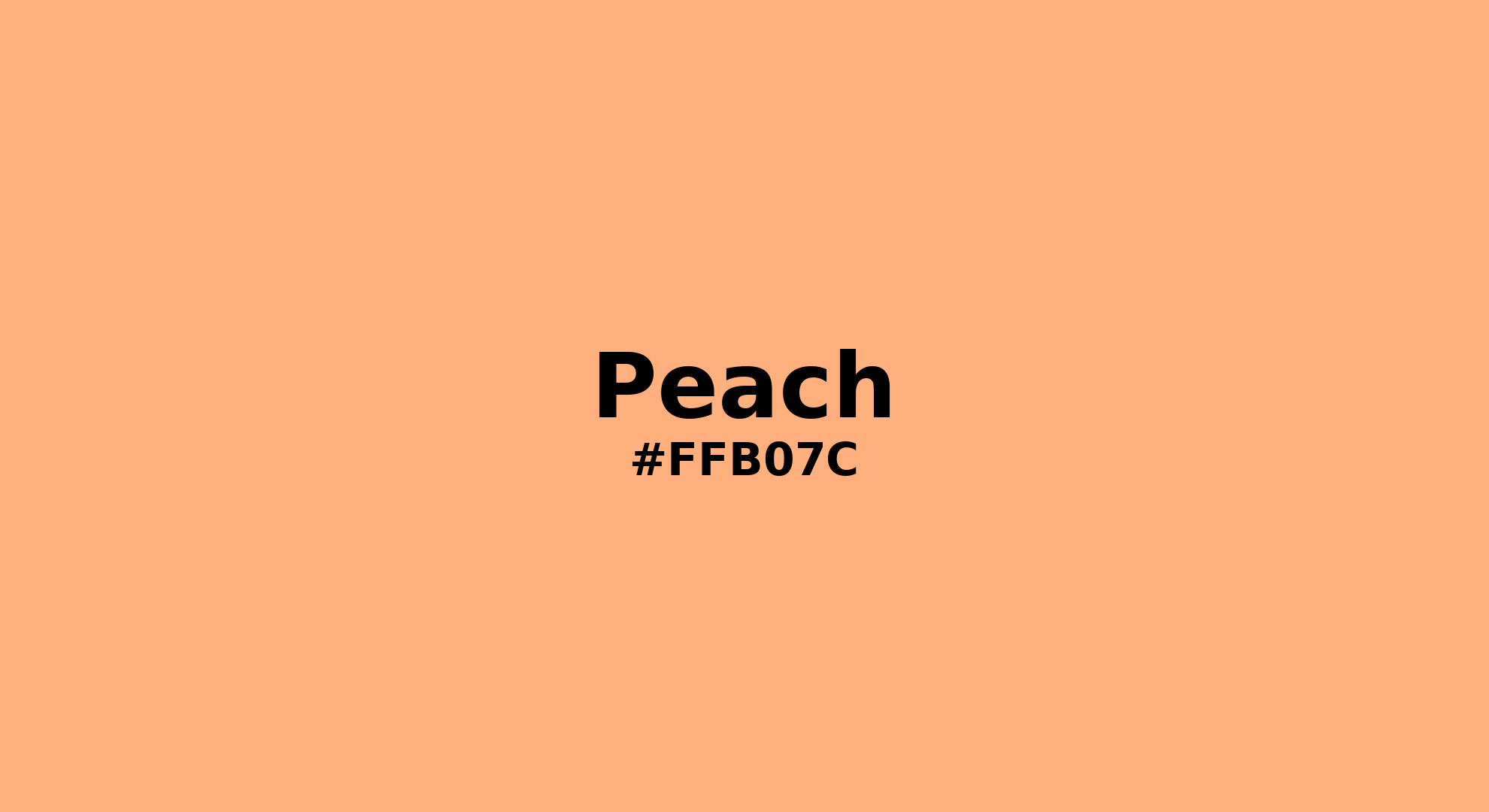 Discover the beautiful color name "Peach" for  Peach Color | Hex ffb07c. Perfect color naming reference for designers and developers. #colorname #colortheory #design #ffb07c