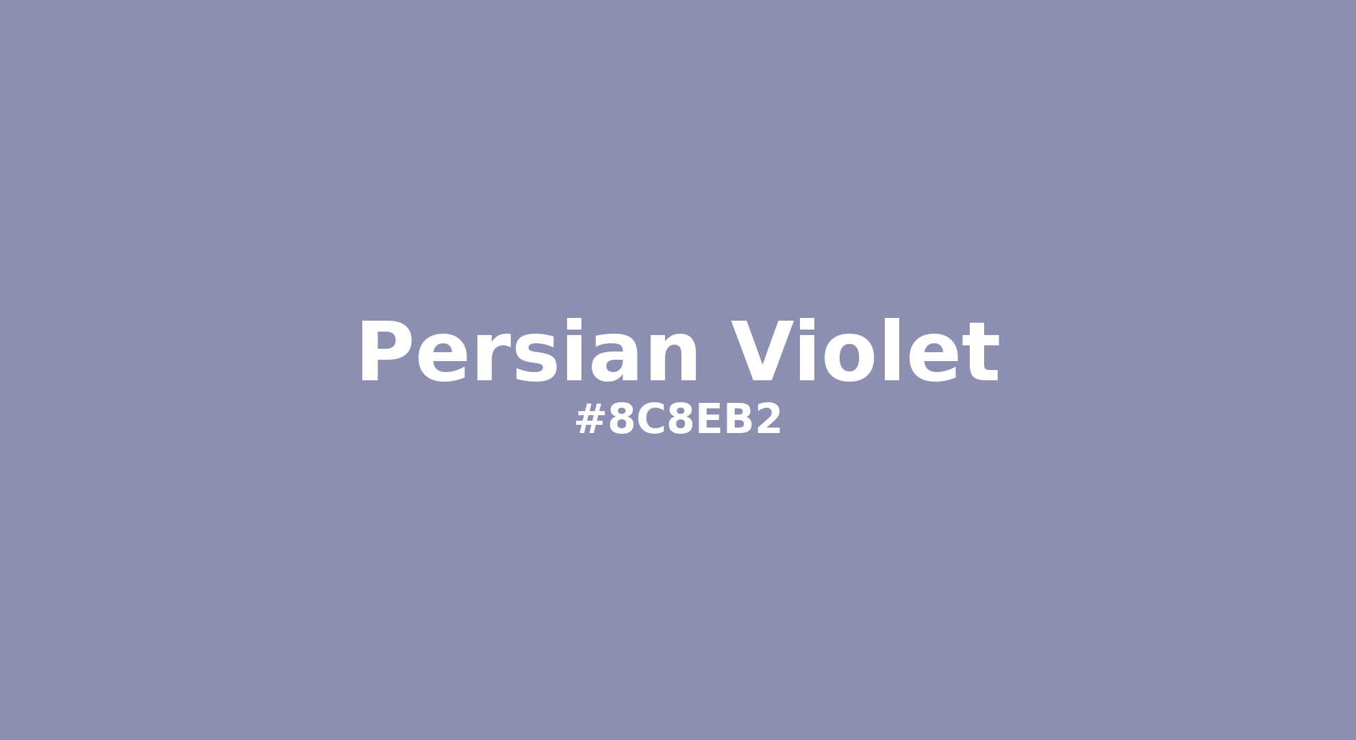Discover the beautiful color name "Persian Violet" for Pantone 17-3925 Tcx Persian Violet Color | Hex color Code #8c8eb2. Perfect color naming reference for designers and developers. #colorname #colortheory #design #8c8eb2