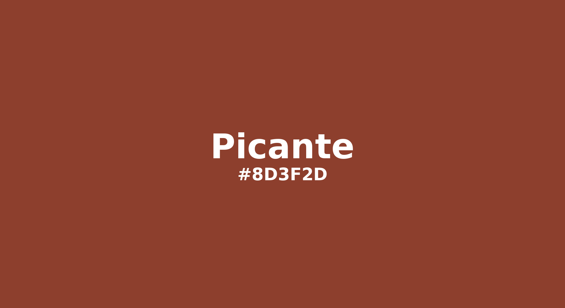 Discover the beautiful color name "Picante" for Pantone 19-1250 Tcx Picante Color | Hex color Code #8d3f2d. Perfect color naming reference for designers and developers. #colorname #colortheory #design #8d3f2d