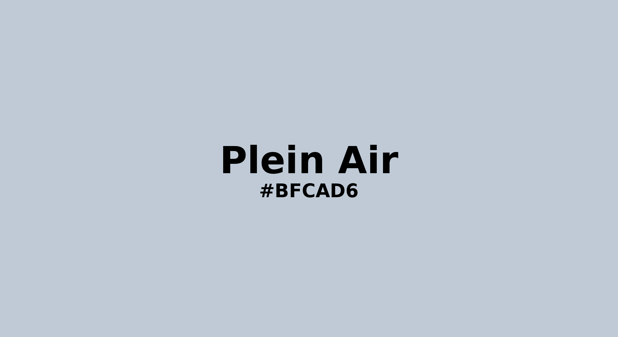 Discover the beautiful color name "Plein Air" for Pantone 13-4111 Tcx Plein Air Color | Hex color Code #bfcad6. Perfect color naming reference for designers and developers. #colorname #colortheory #design #bfcad6