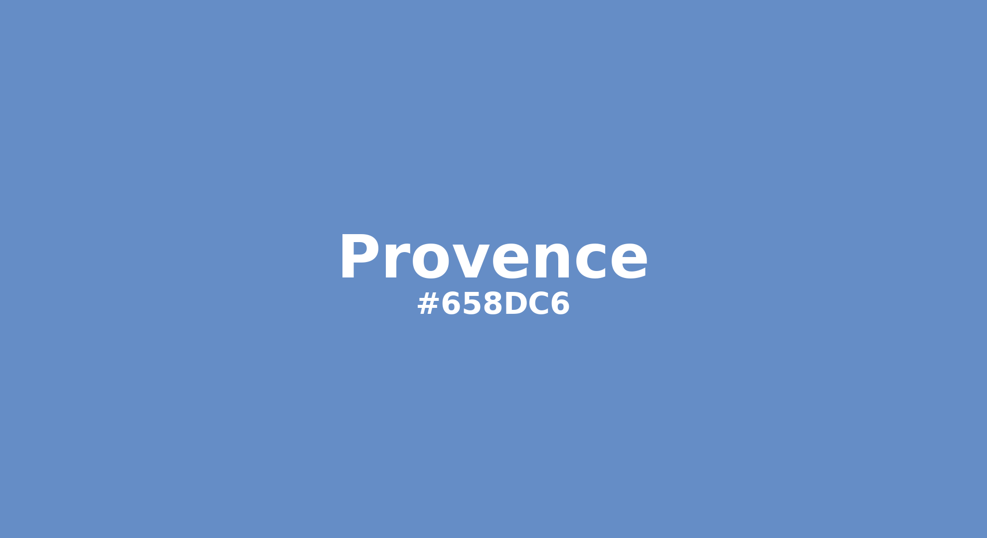 Discover the beautiful color name "Provence" for Pantone 16-4032 Tcx Provence Color | Hex color Code #658dc6. Perfect color naming reference for designers and developers. #colorname #colortheory #design #658dc6