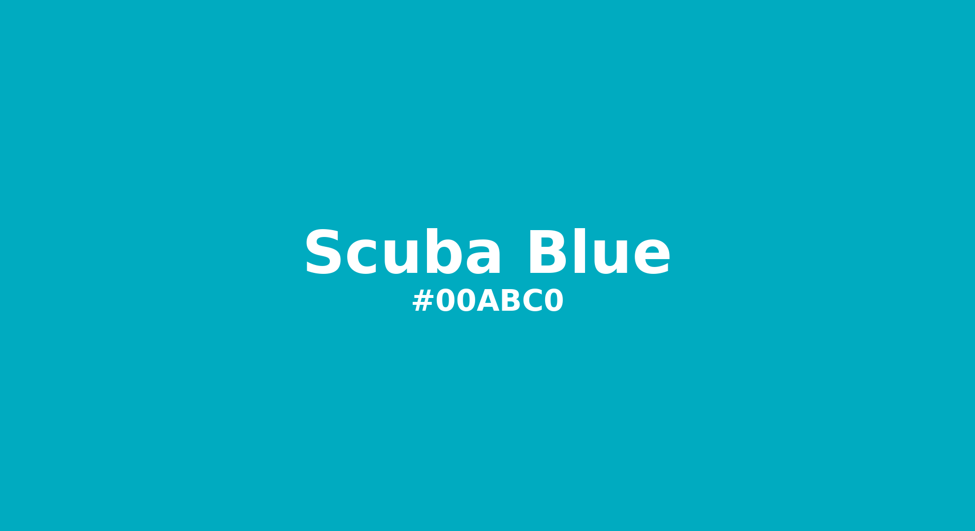 Discover the beautiful color name "Scuba Blue" for Pantone 16-4725 Tcx Scuba Blue Color | Hex color Code #00abc0. Perfect color naming reference for designers and developers. #colorname #colortheory #design #00abc0