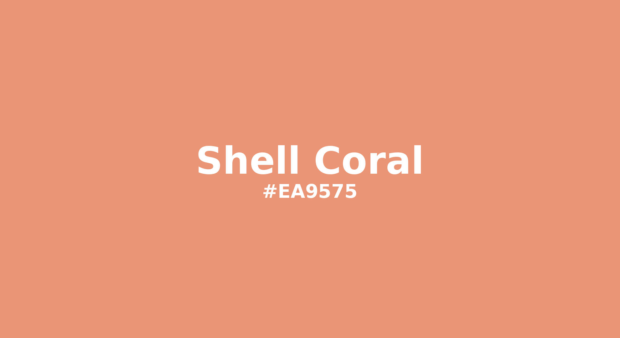 Discover the beautiful color name "Shell Coral" for Pantone 15-1334 Tcx Shell Coral Color | Hex color Code #ea9575. Perfect color naming reference for designers and developers. #colorname #colortheory #design #ea9575